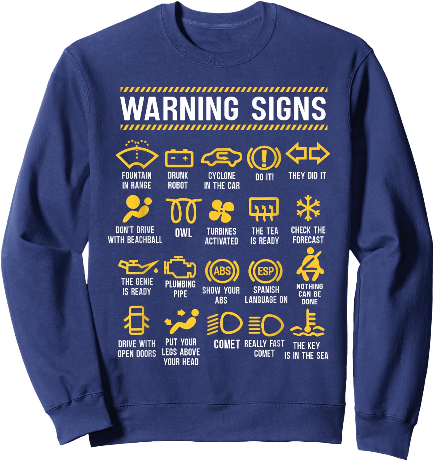 Warning Signs 101 Funny Car Mechanic Sweatshirt - Sweatshirt | Navy