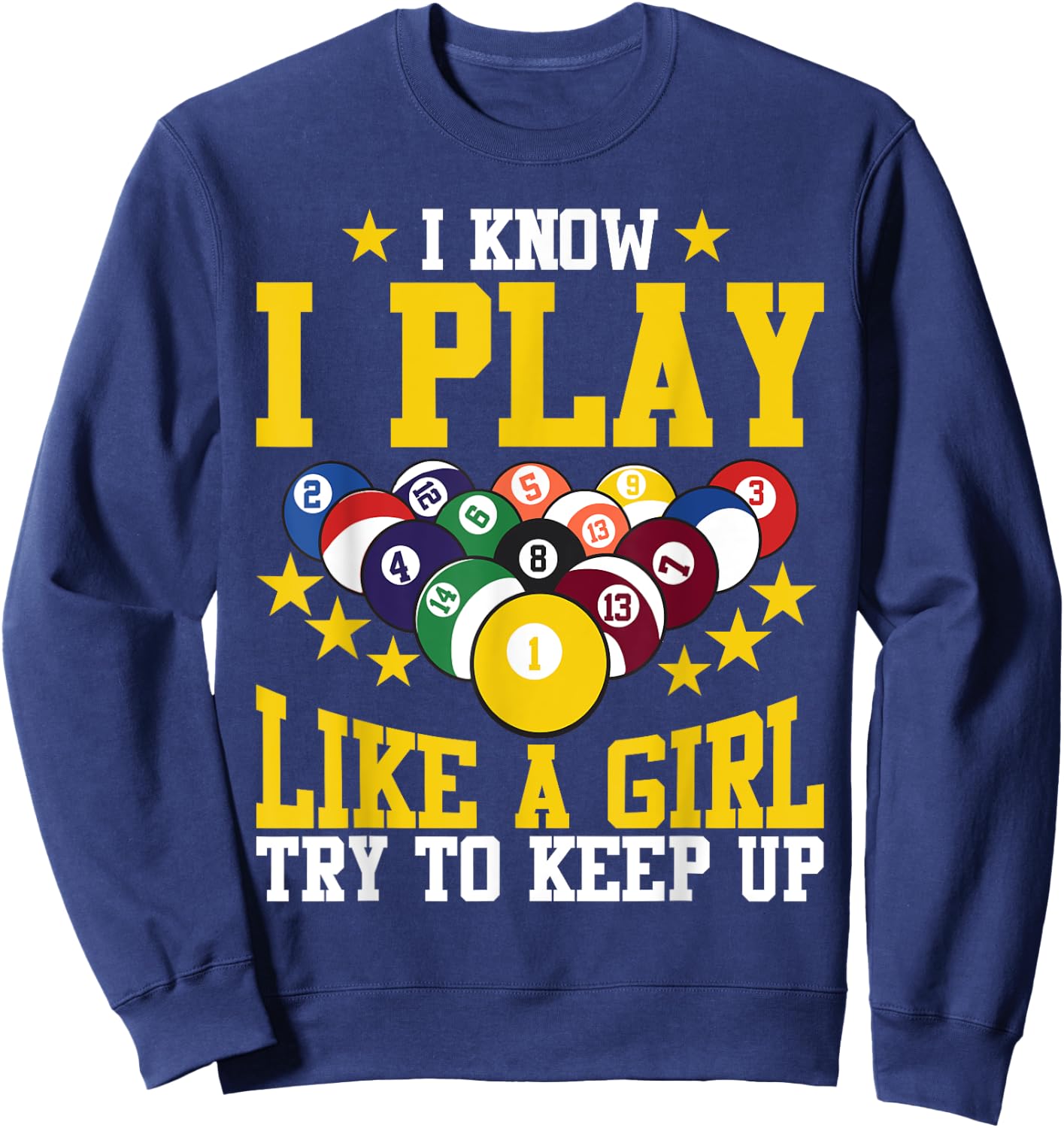 Funny Billiards Design For Girl Women Billiards Pool Player Sweatshirt - Sweatshirt | Navy