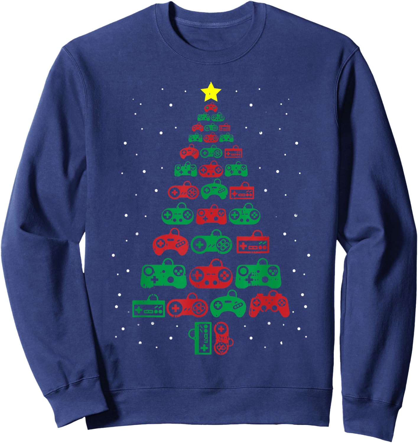Gaming Controller Christmas Tree Gamer Party Cool X-Mas Gift Sweatshirt - Sweatshirt | Navy