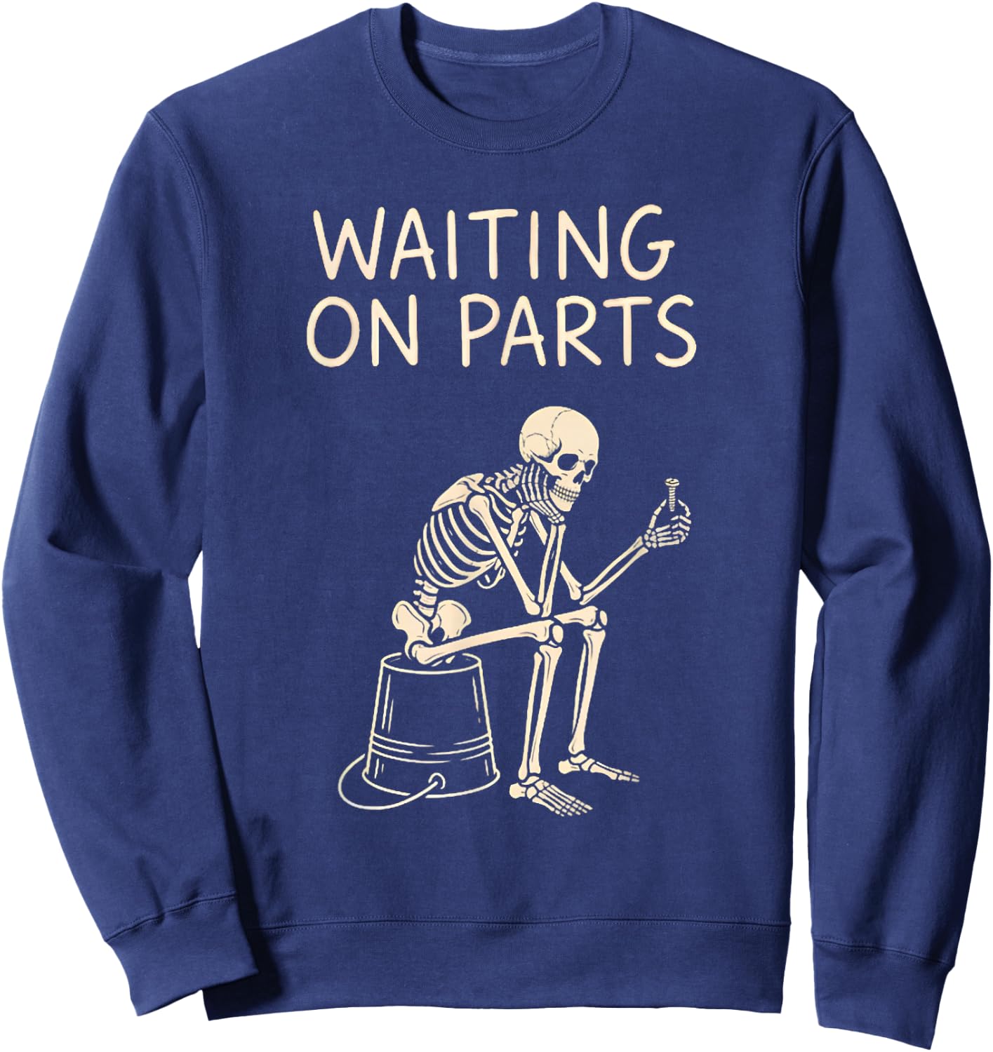 Waiting on Parts Mechanic Men Auto Repair Car Technician Sweatshirt - Sweatshirt | Navy