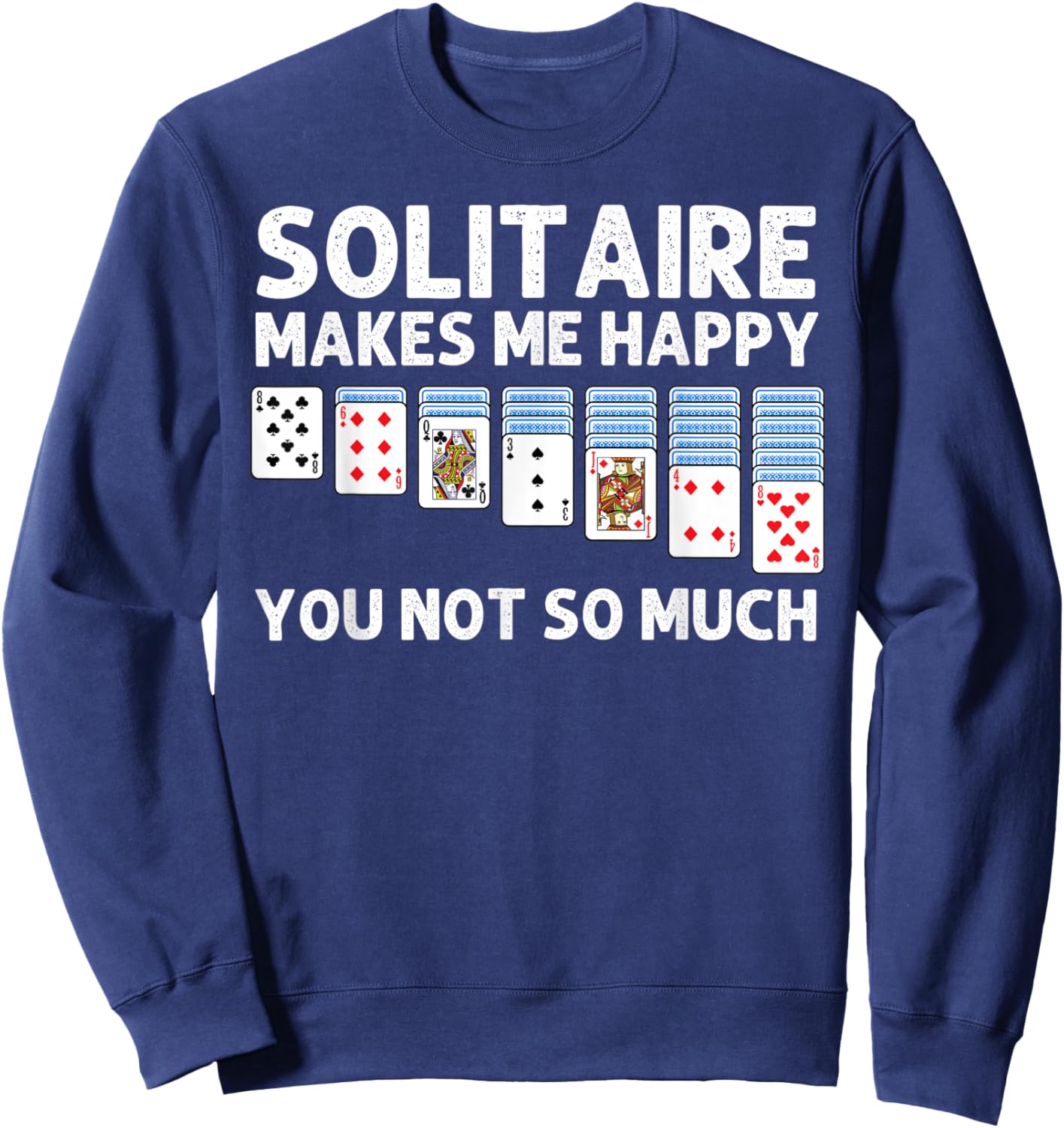 Solitaire Gift Women Card Game Player Solitaire Game Sweatshirt - Sweatshirt | Navy