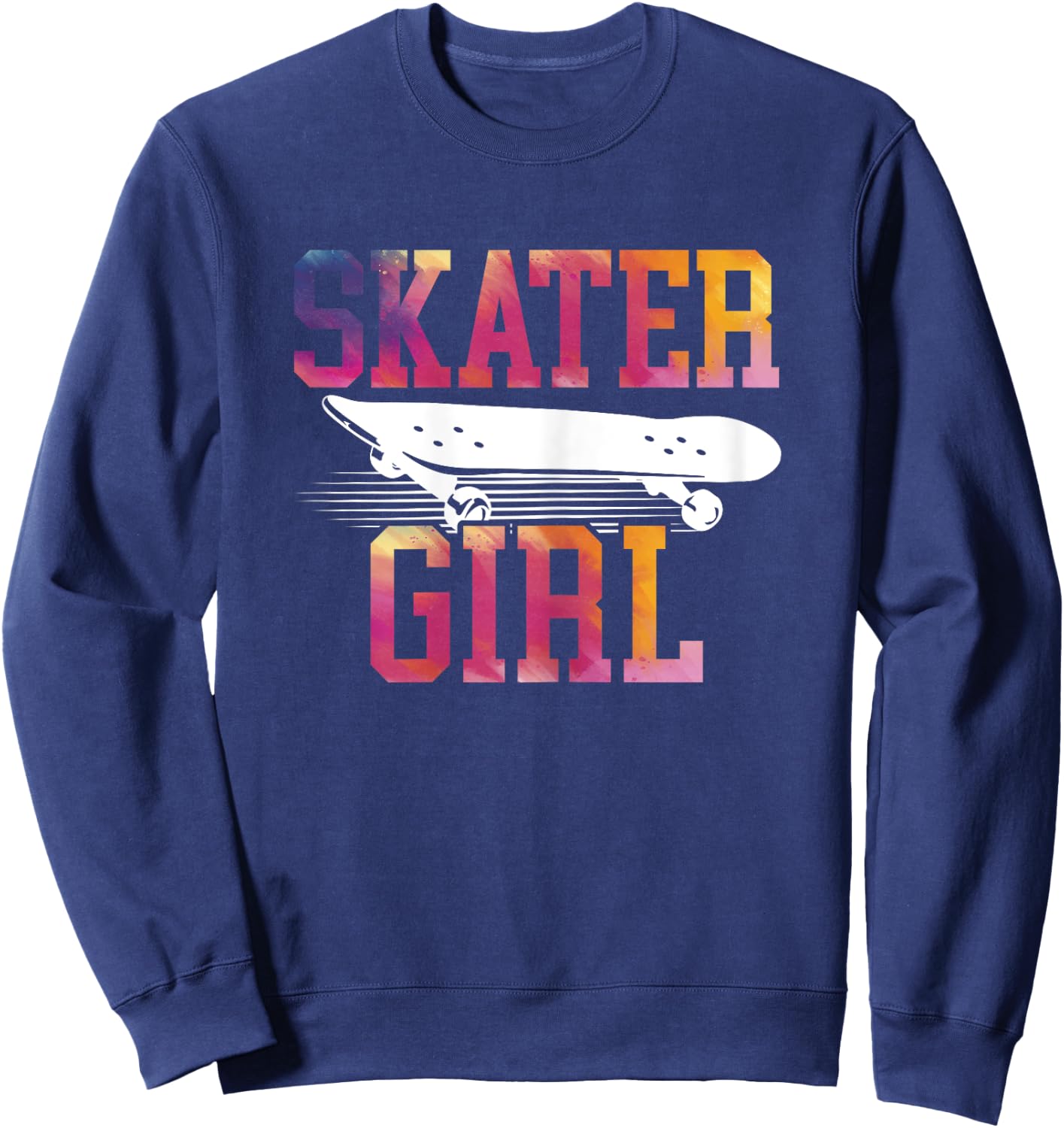 Skater Girl Design Skateboard Skateboarding Skate Vintage Sweatshirt - Sweatshirt | Navy