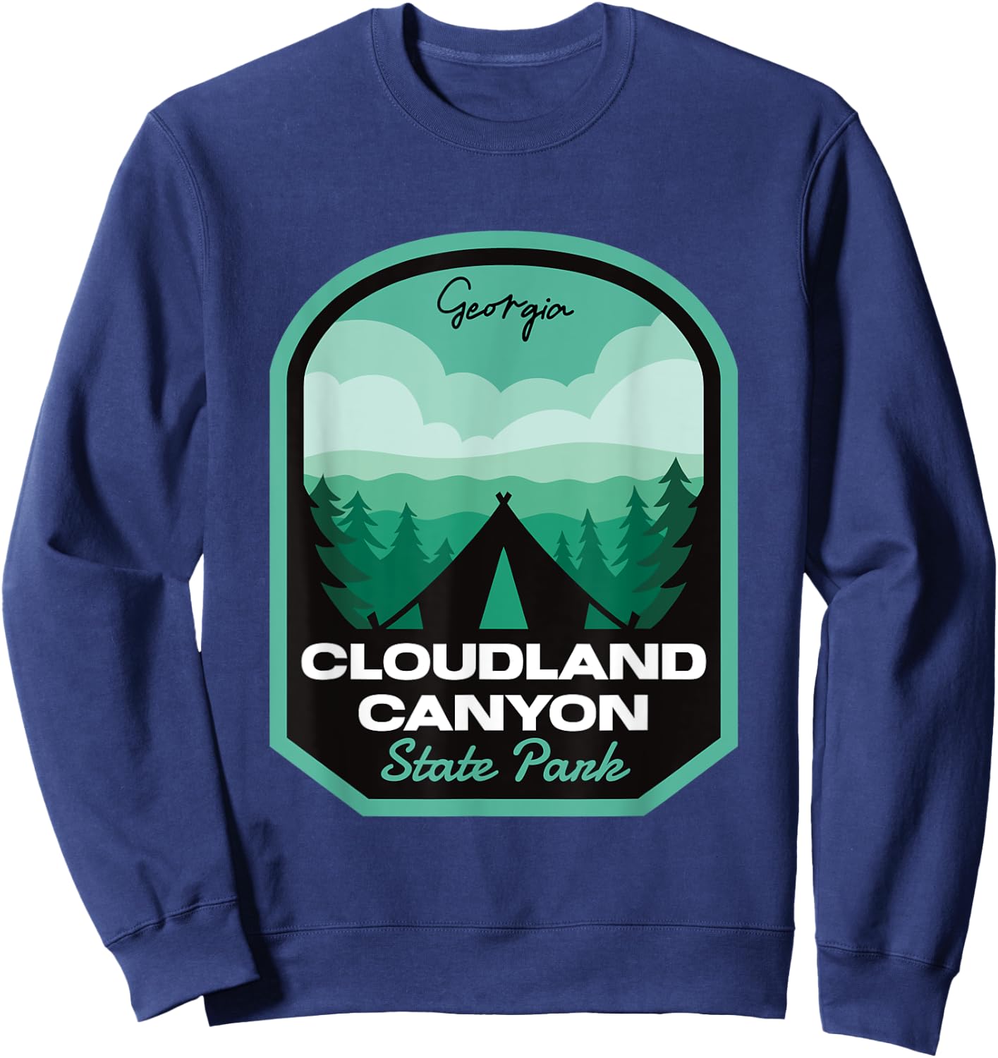Cloudland Canyon State Park GA Camping Sweatshirt - Sweatshirt | Navy
