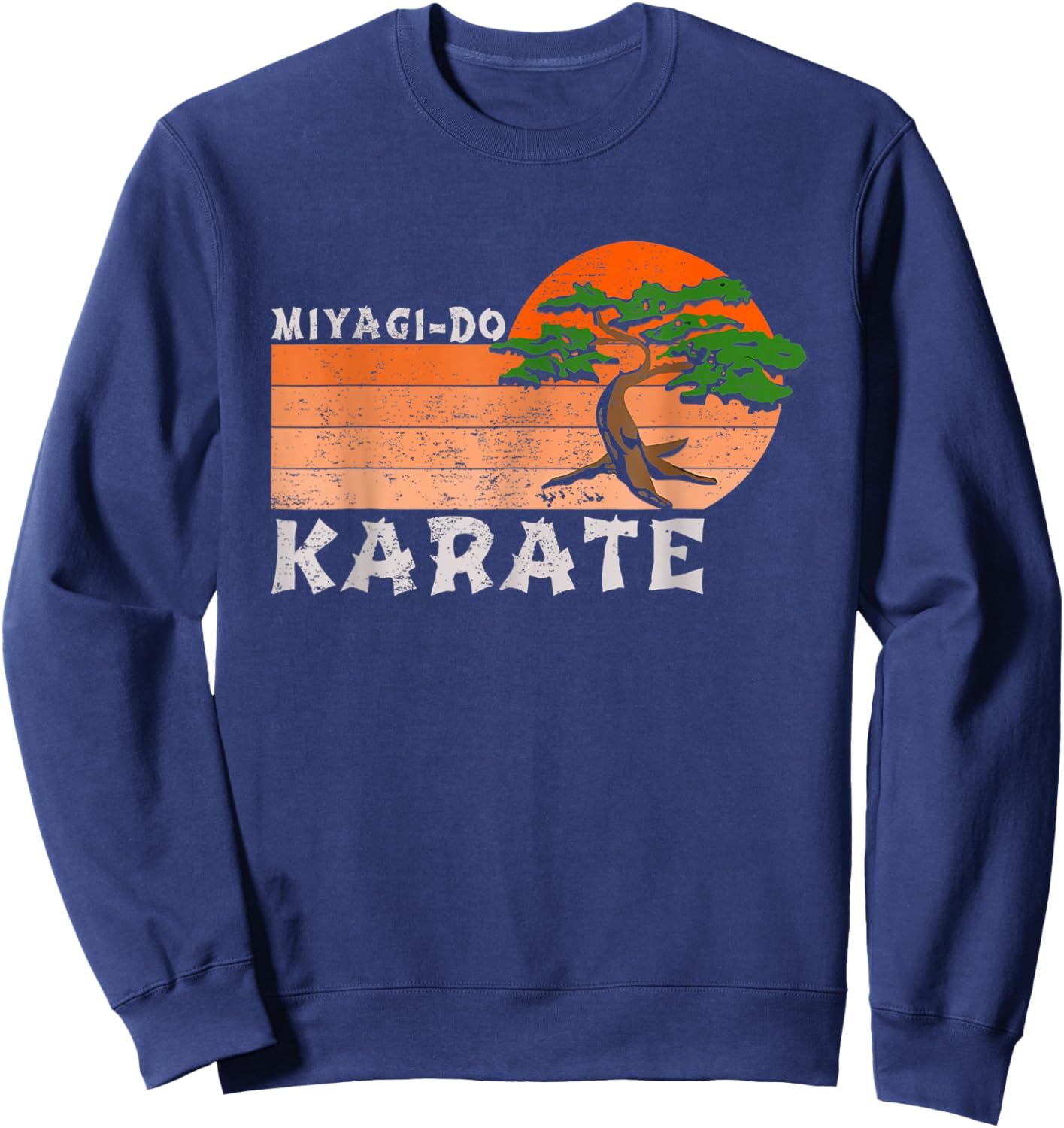 Miyagi-Do Karate Funny Vintage Karate Bonsai Tree Sweatshirt - Sweatshirt | Navy