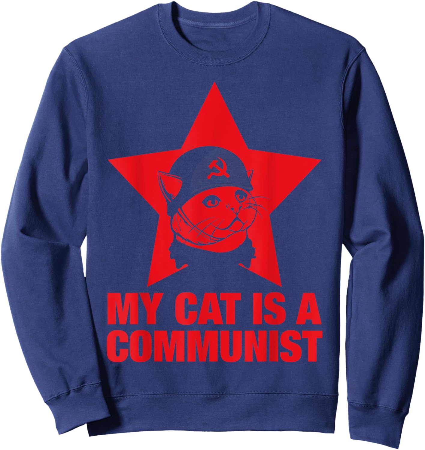 My Cat Is A Communist Women Sweatshirt - Sweatshirt | Navy