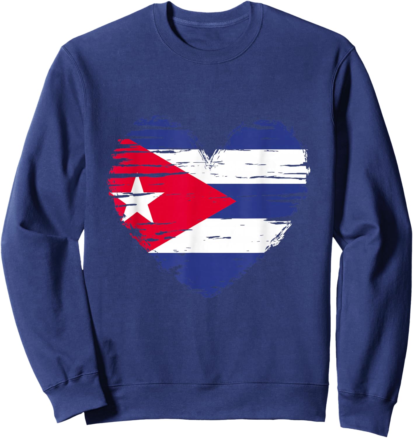 Cuba Heart Cuban Flag Cuban Pride Sweatshirt - Sweatshirt | Navy