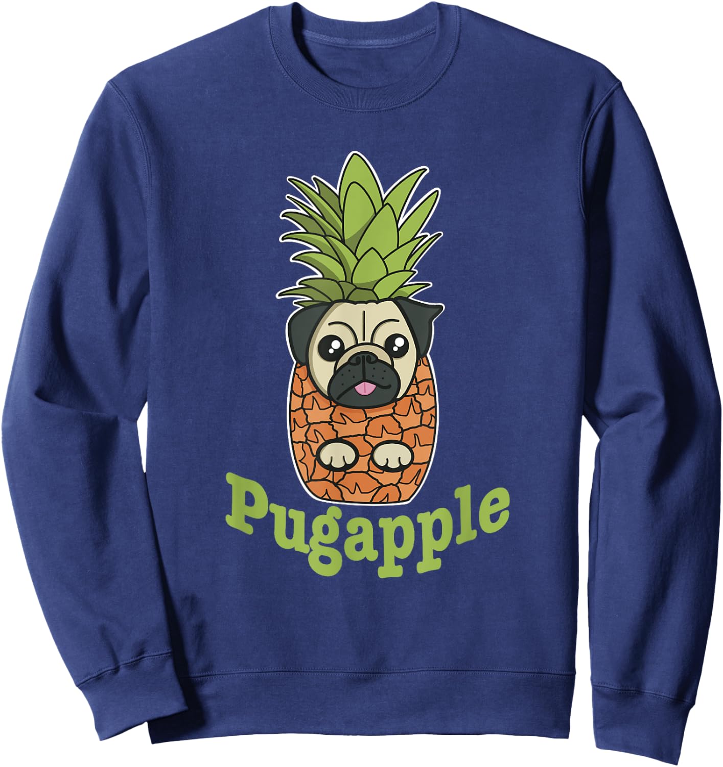 Pug And Pineapple Lovers Pugapple Dog Men Women Girls Kids Sweatshirt - Sweatshirt | Navy