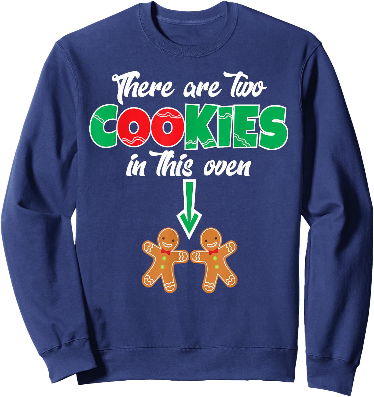 Christmas Twins Expecting Mom Pregnant Wife Sweatshirt - Sweatshirt | Navy