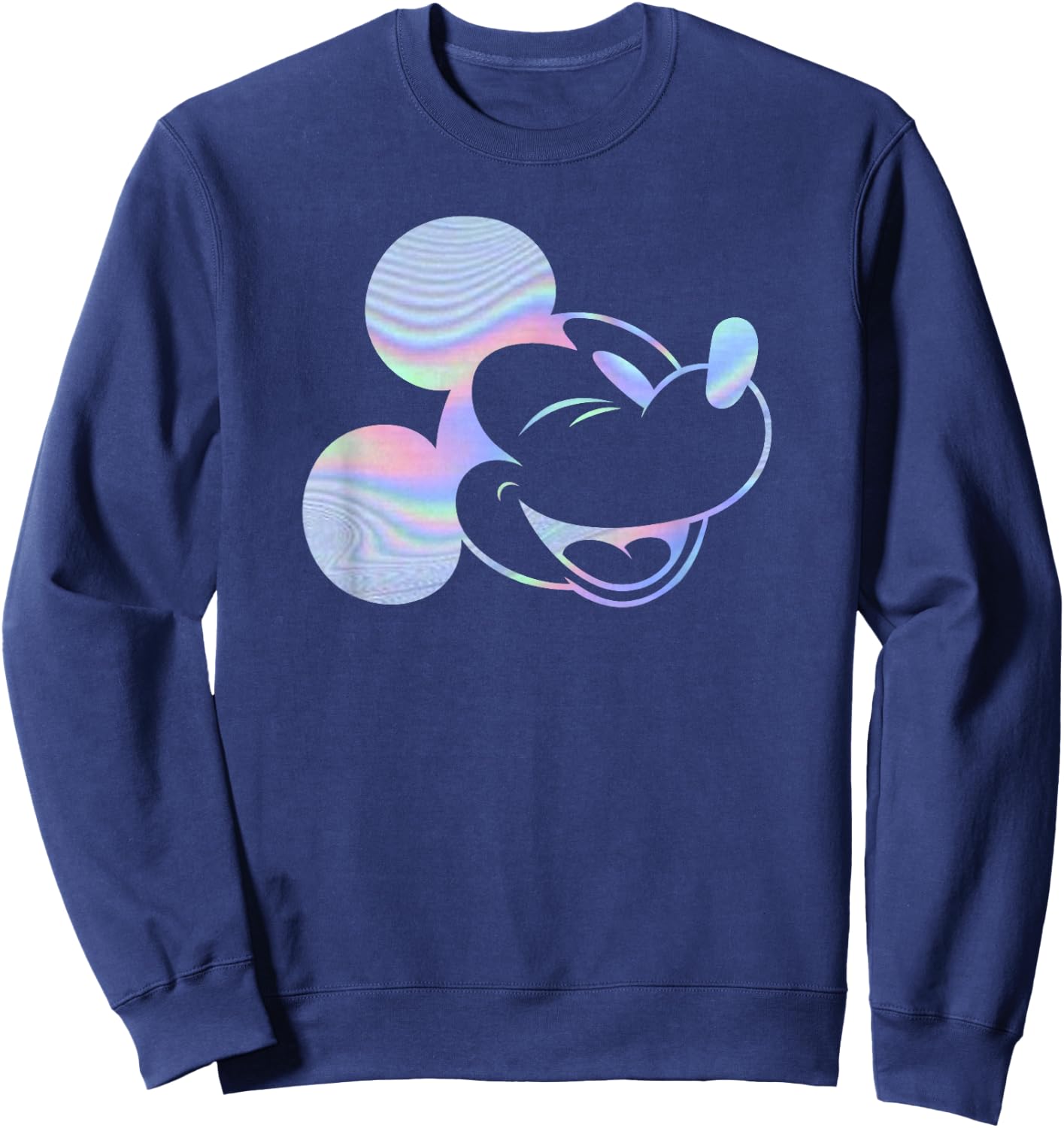 Disney Mickey Classic Holographic Mickey Wink Face Sweatshirt - Sweatshirt | Navy