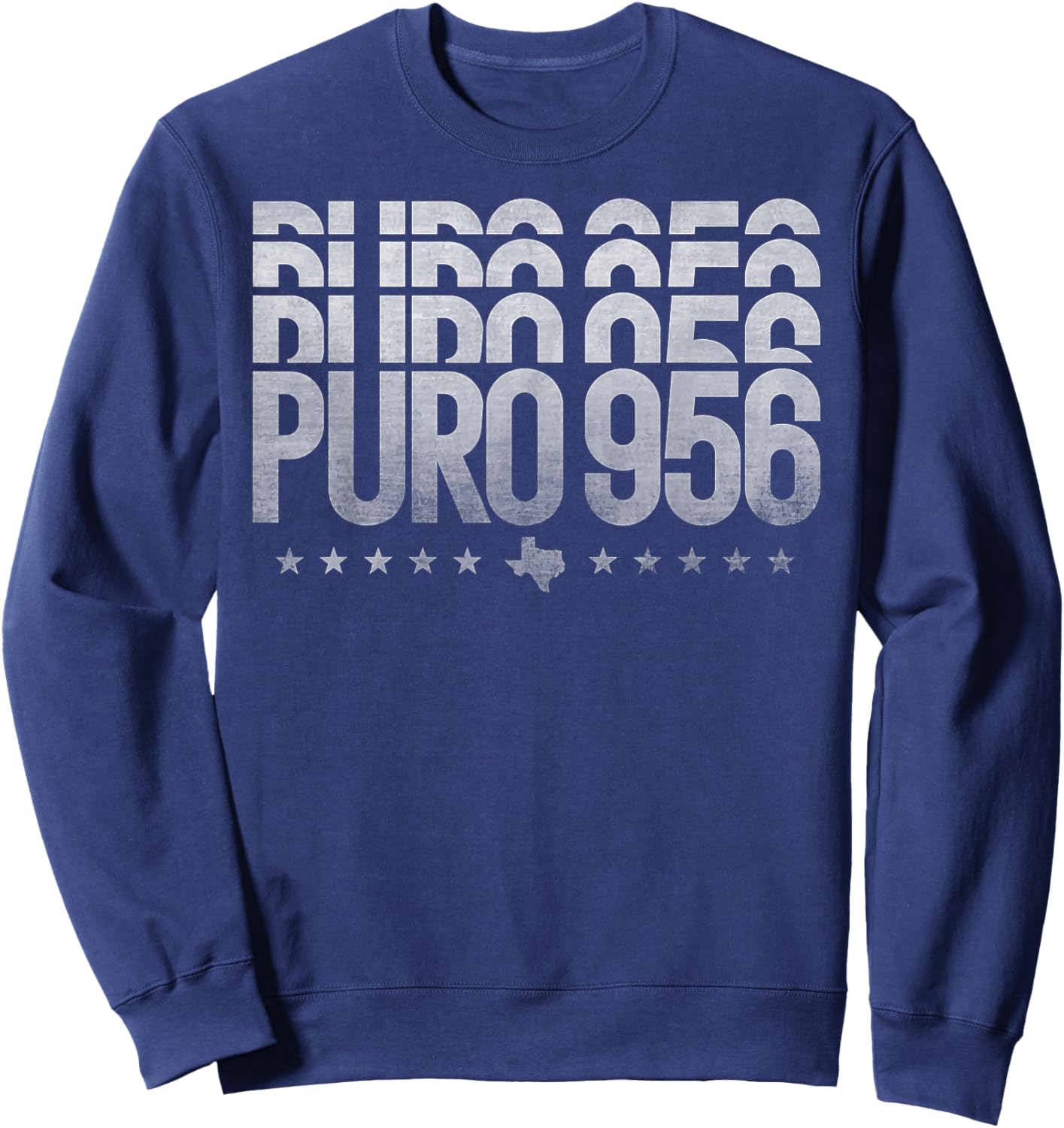 Puro 956 Valley Texas vintage distressed style graphics Sweatshirt - Sweatshirt | Navy