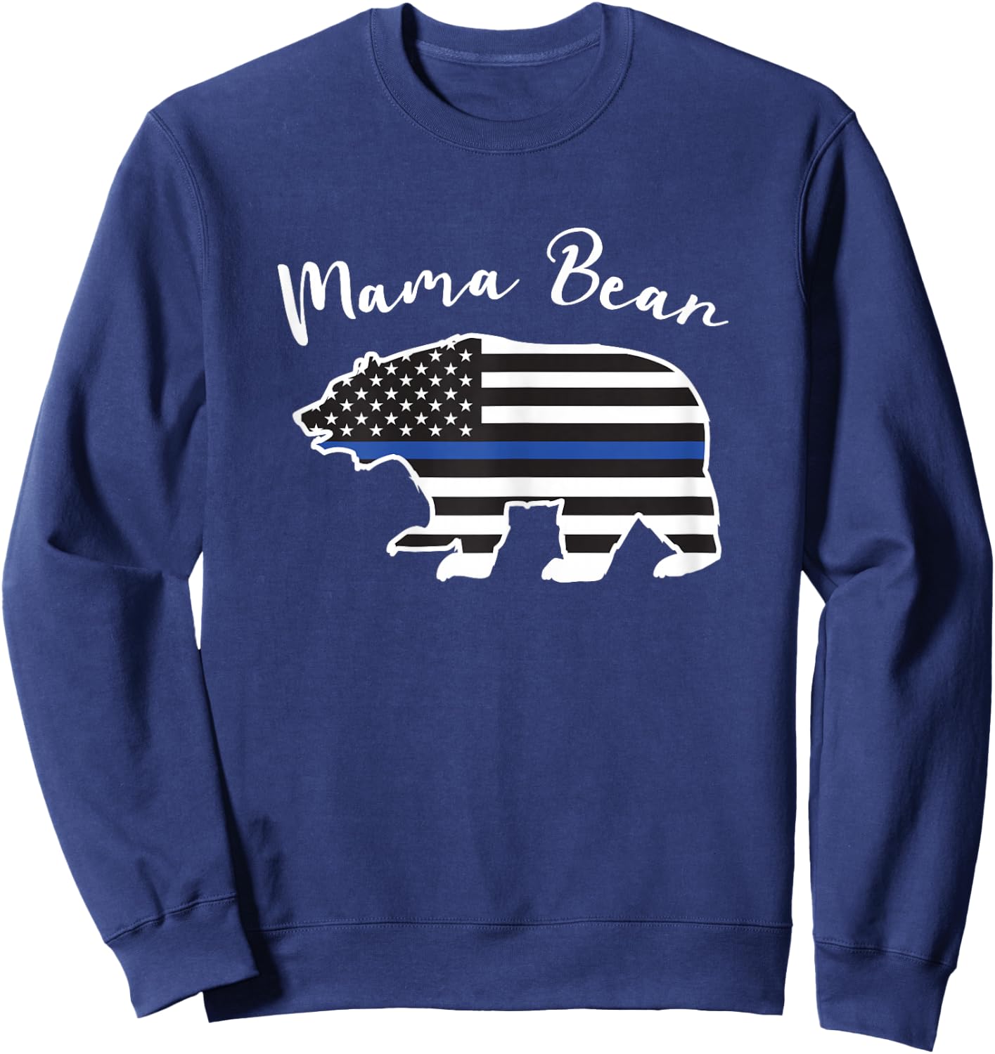 MAMA BEAR | Police Flag Police Mom Gift Sweatshirt - Sweatshirt | Navy