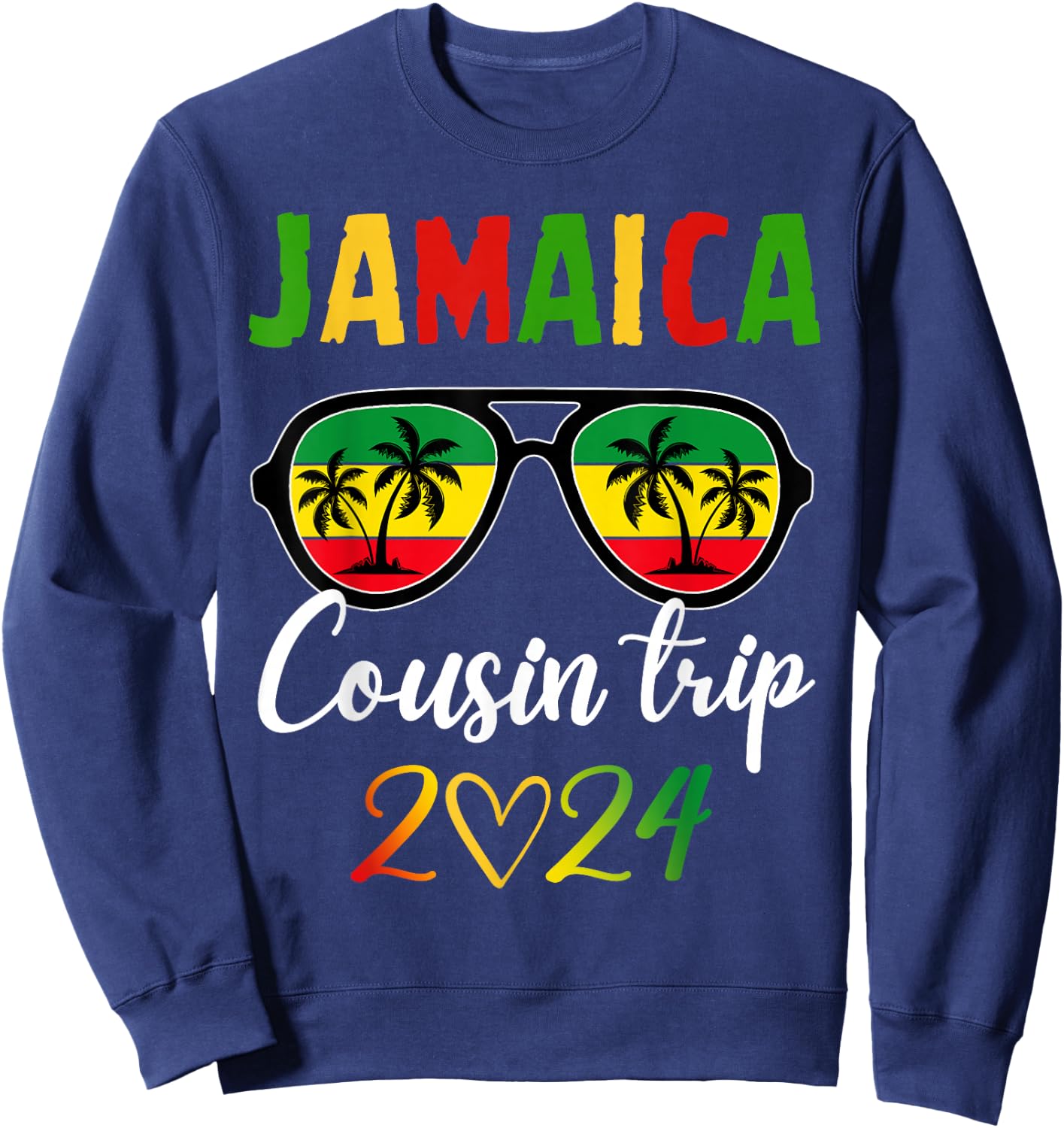 Jamaica Cousin Crew Trip 2024 Summer Vacation Matching Group Sweatshirt - Sweatshirt | Navy