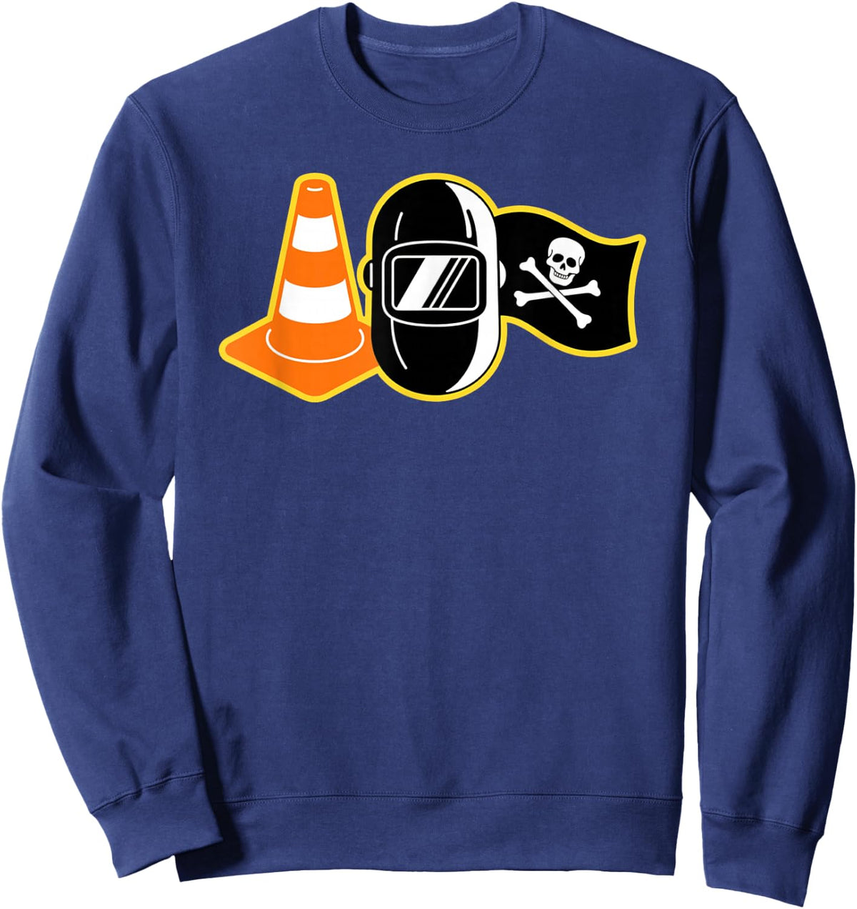 Pittsburgh, Hoist The Traffic Cone 3 Icons Funny Welder Sweatshirt - Sweatshirt | Navy