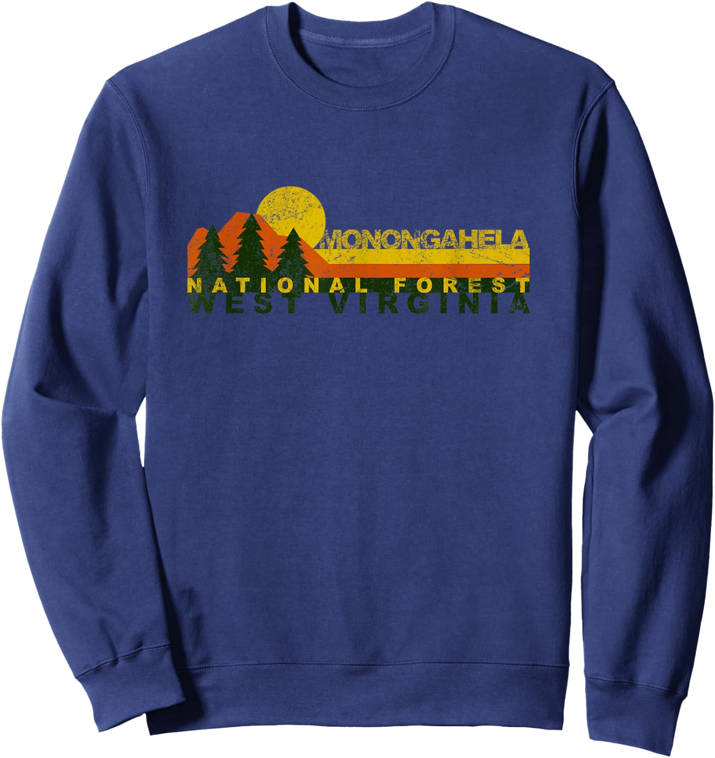 Monongahela National Forest Vintage Retro Sweatshirt - Sweatshirt | Navy