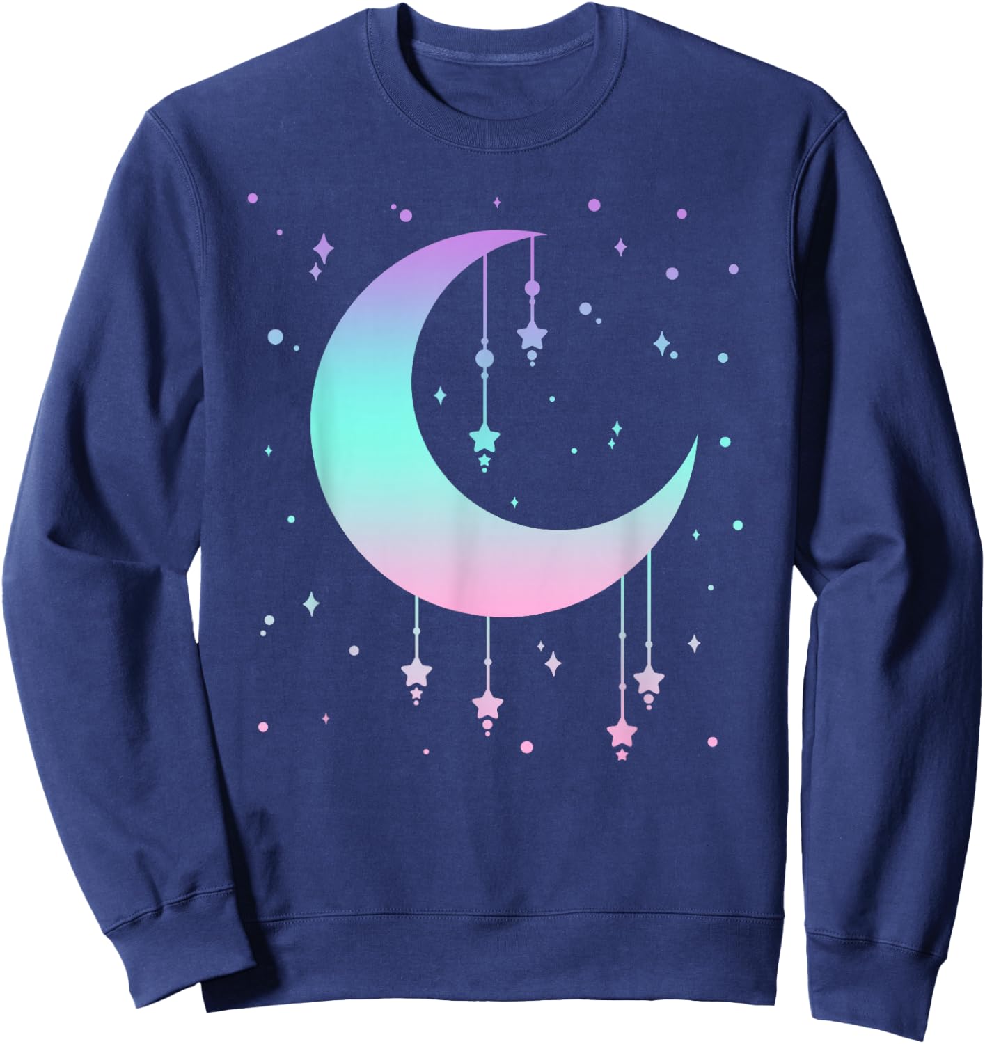 Pastel Moon Kawaii Pastel Goth Sweatshirt - Sweatshirt | Navy