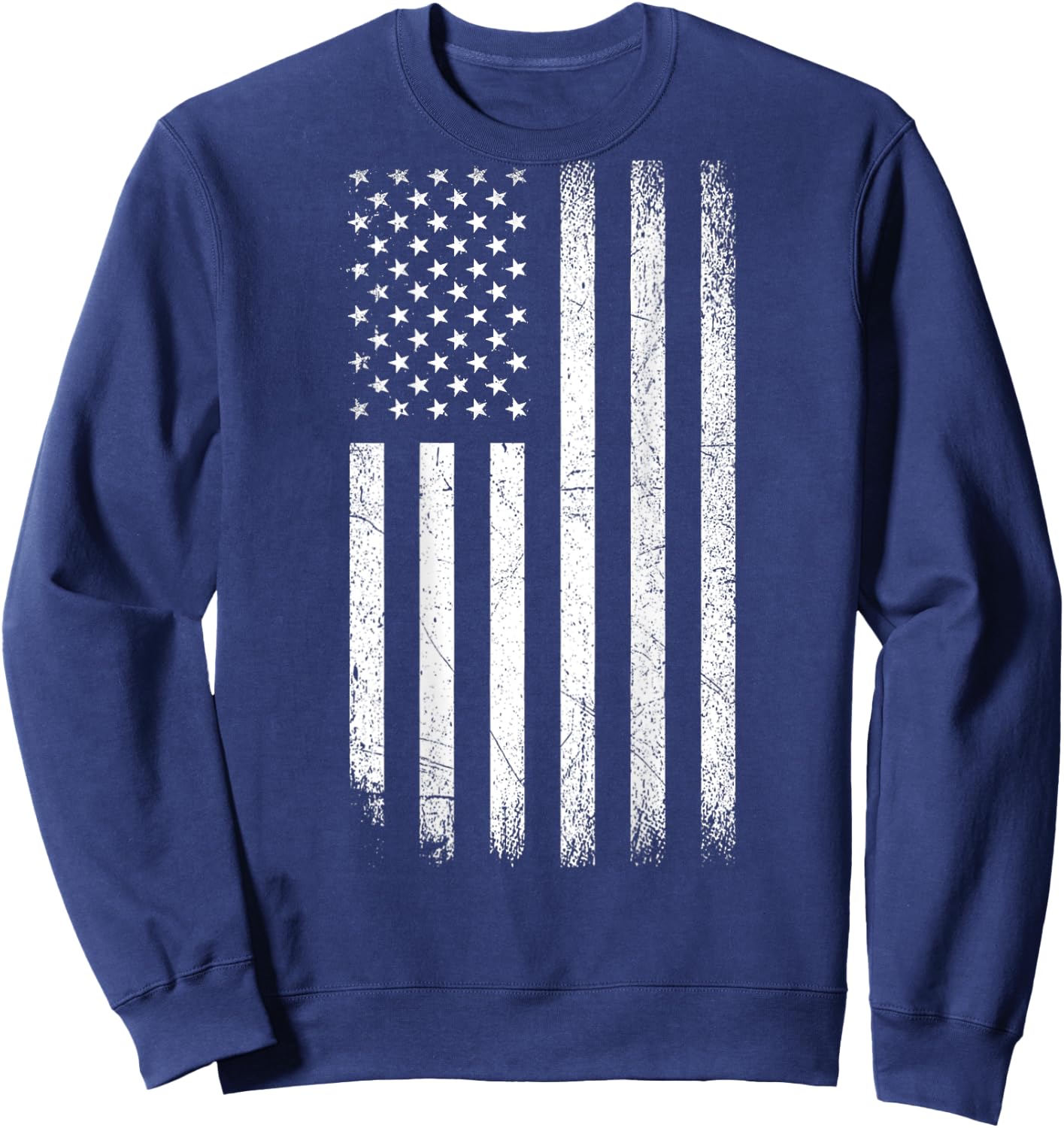 Vintage American Flag 4th Of July Patriotic Men (ON BACK) Sweatshirt - Sweatshirt | Navy