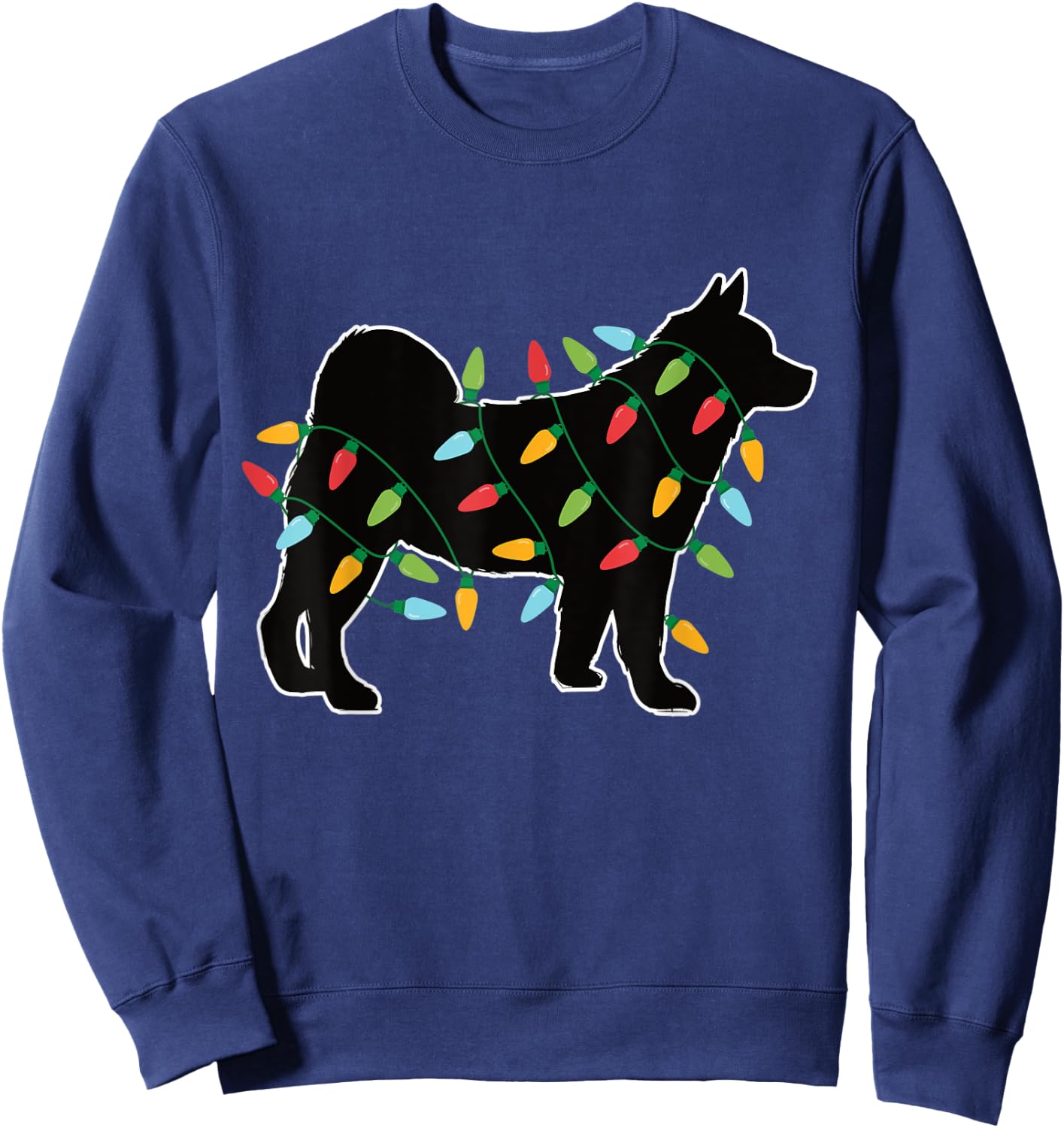 Akita Christmas Lights Christmas Gift Dog Lover Akita Sweatshirt - Sweatshirt | Navy