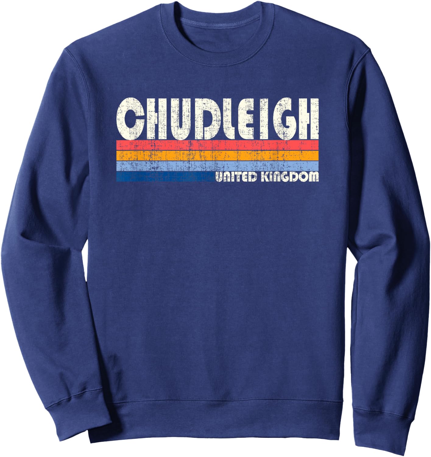 Retro Vintage 70s 80s Style Chudleigh, United Kingdom Sweatshirt - Sweatshirt | Navy