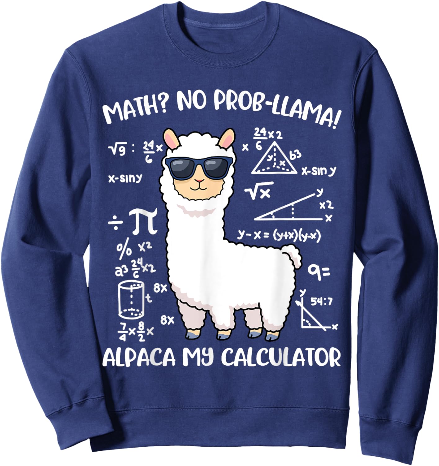 Math Llama Sweatshirt - Sweatshirt | Navy