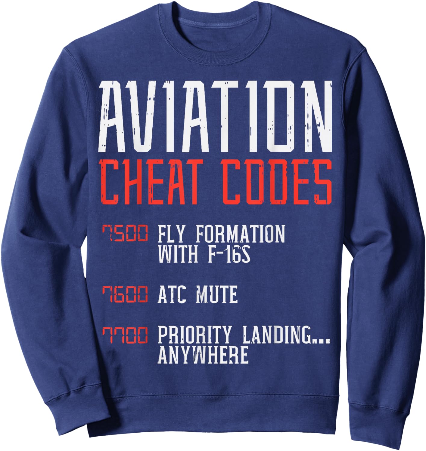BoredKoalas Aviation Lovers Shirts Pilot Gifts Aviation Cheat Codes Funny Airplane Humor Pilot ATC Gift Sweatshirt - Sweatshirt | Navy