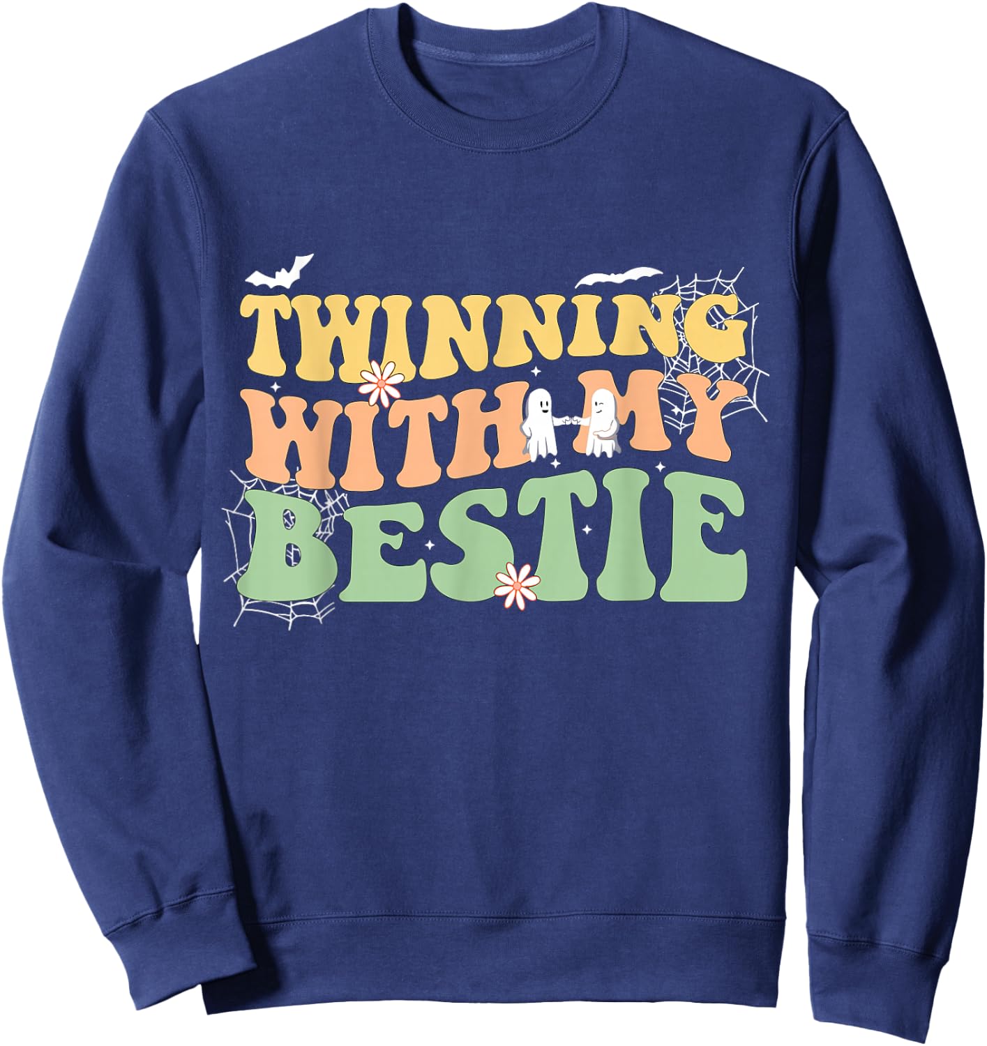 Halloween Twin Besties Ghosts Friend Twinning with My Bestie Sweatshirt - Sweatshirt | Navy
