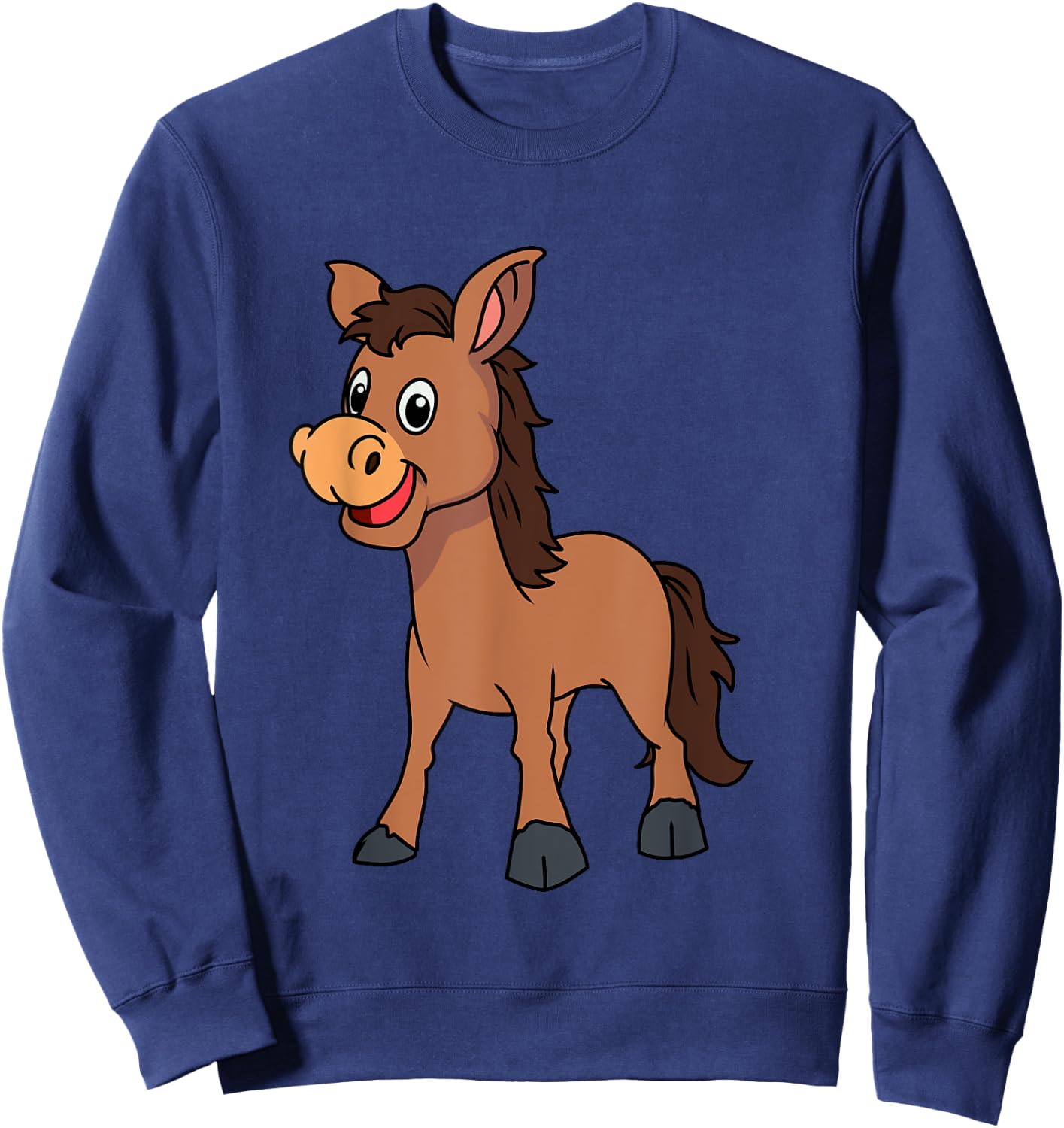 Cute Donkey Horse Pony Children Hoofed Animals Toddlers Child Sweatshirt - Sweatshirt | Navy