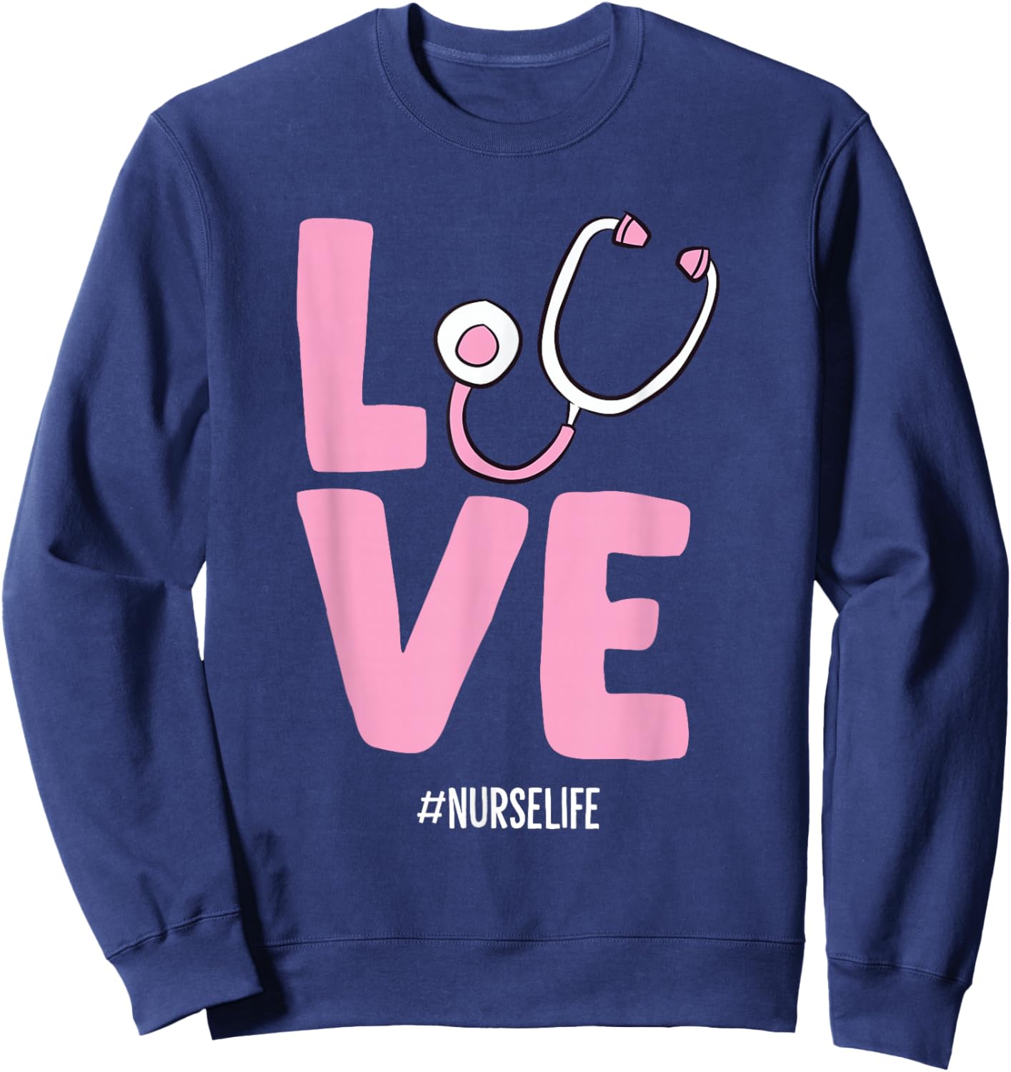 Stethoscope Nurse Funny Nurse Sweatshirt - Sweatshirt | Navy