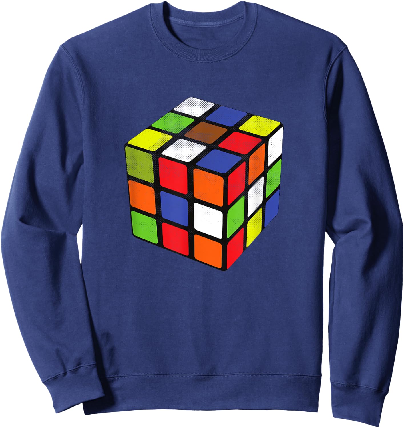 Rubiks Cuber Speed Cubing 80's Vintage 3x3 Cube Game Puzzle Sweatshirt - Sweatshirt | Navy