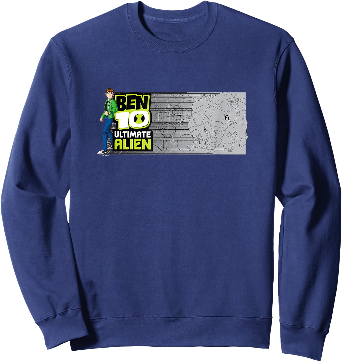 Ben 10 Ultimate Alien: Cosmic Destruction Humungousaur Logo Sweatshirt - Sweatshirt | Navy
