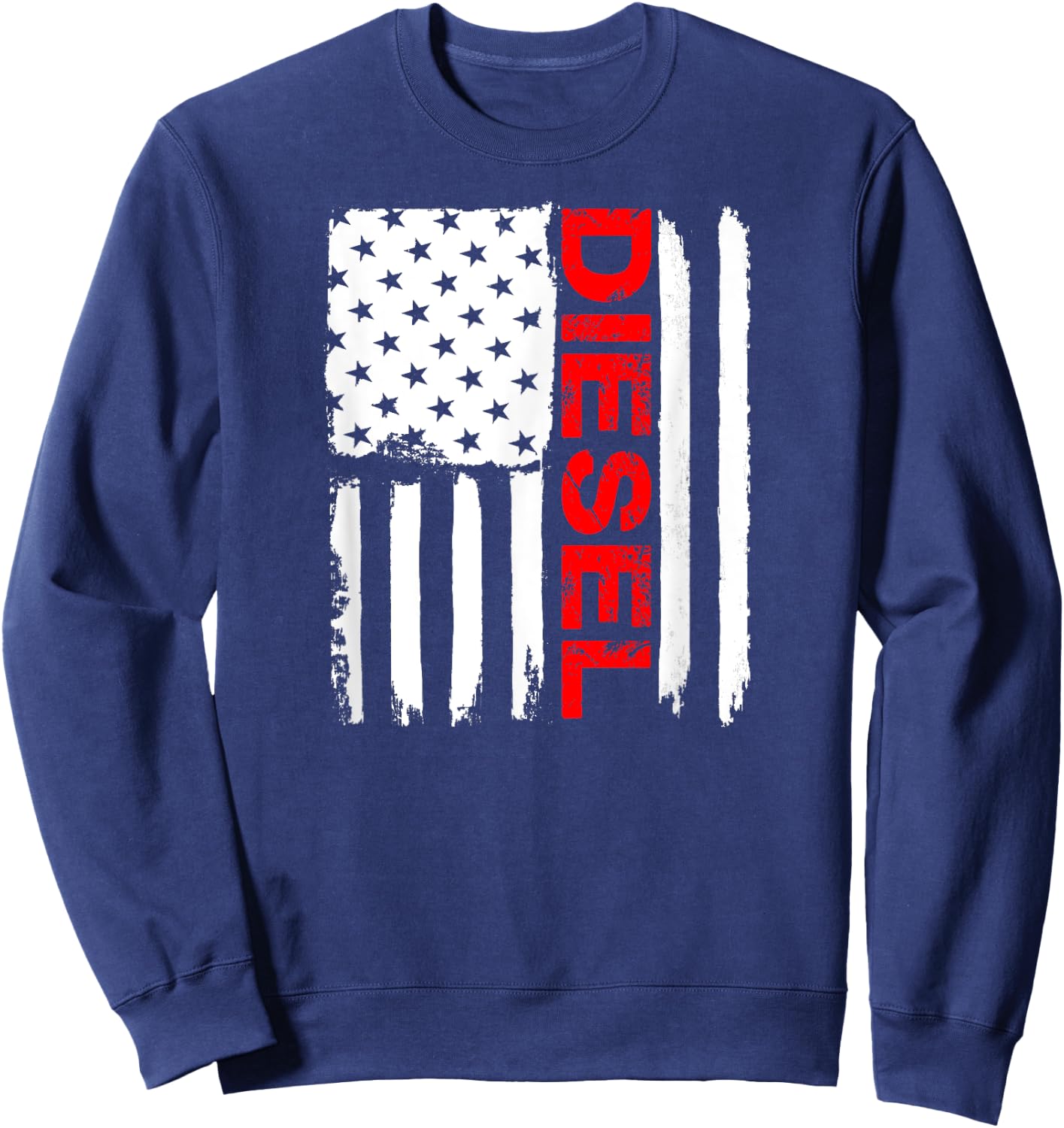 Diesel American Flag USA T Shirt Mechanic Trucker Gift Sweatshirt - Sweatshirt | Navy