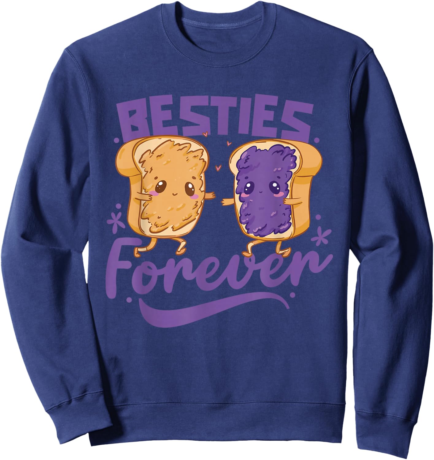 Besties Forever Cute Best Friend Friendship Bestie Besties Sweatshirt - Sweatshirt | Navy