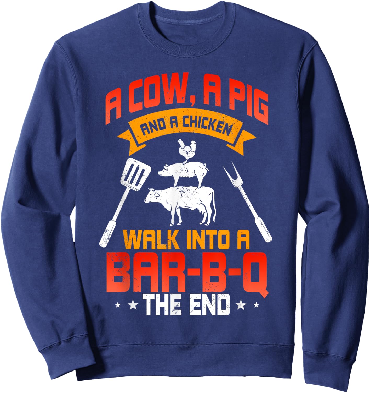 BBQ Grilling Lover Barbecue Chef Meat Grill Funny Cook Sweatshirt - Sweatshirt | Navy