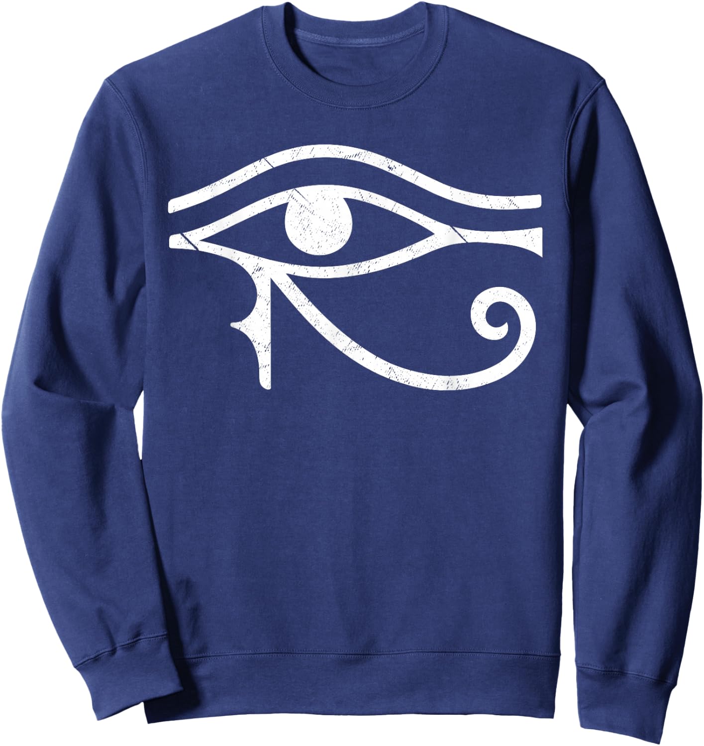 Funny Scary Eye Of Horus All Seeing Triangle Esoteric Sweatshirt - Sweatshirt | Navy
