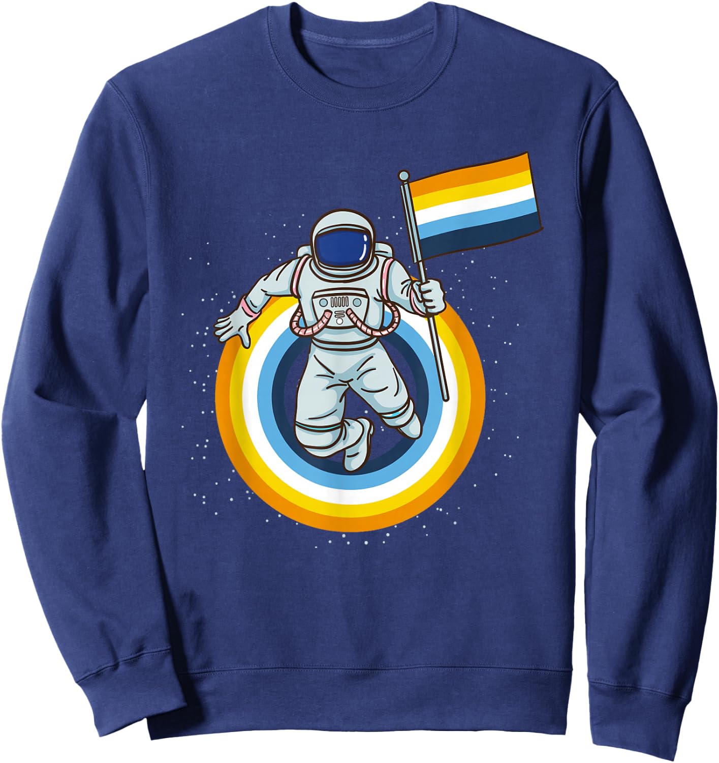 Astronaut Aroace Pride Flag Sweatshirt - Sweatshirt | Navy