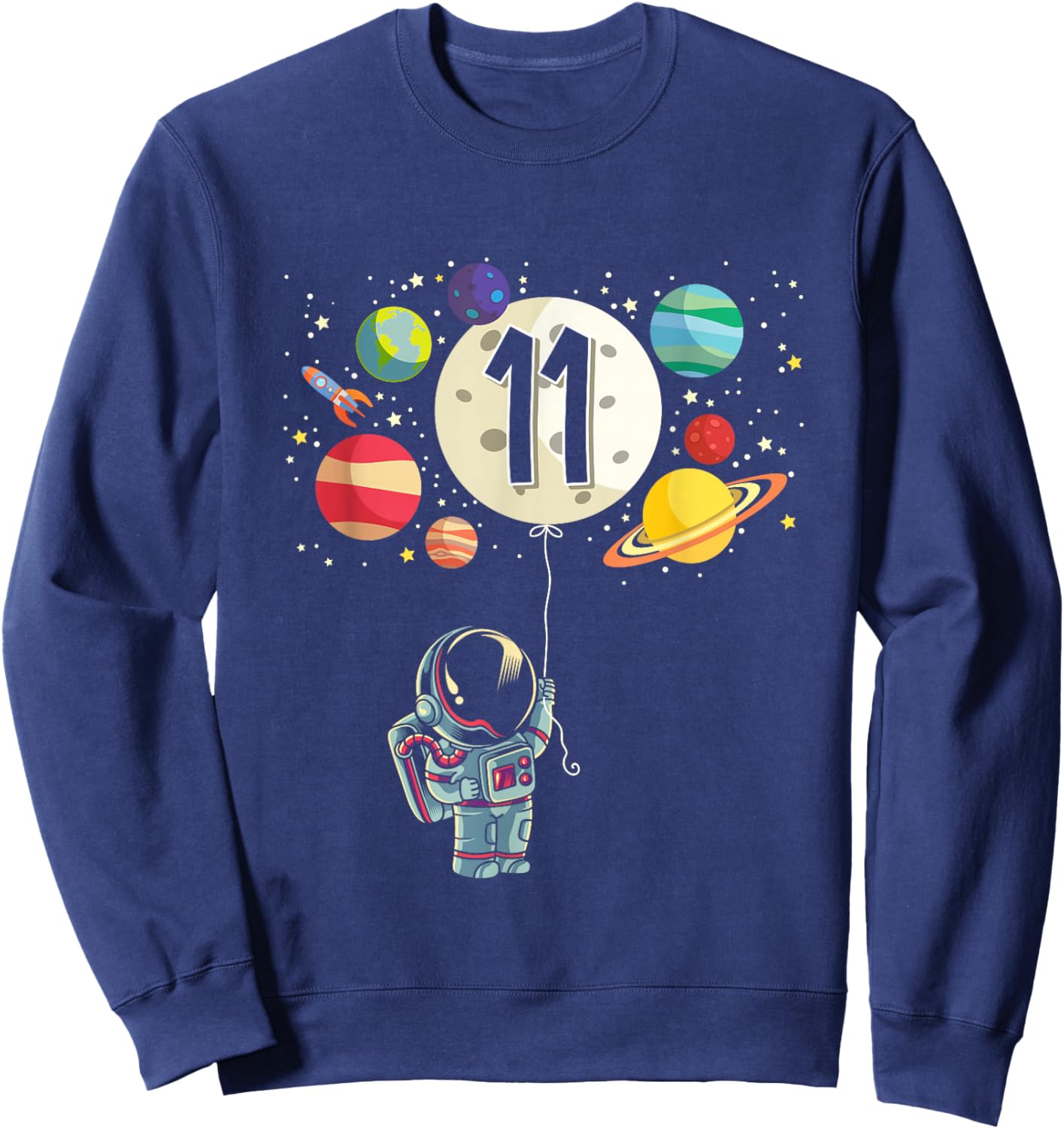 11 Years Old Birthday Boy Gifts Astronaut 11th Birthday Sweatshirt - Sweatshirt | Navy