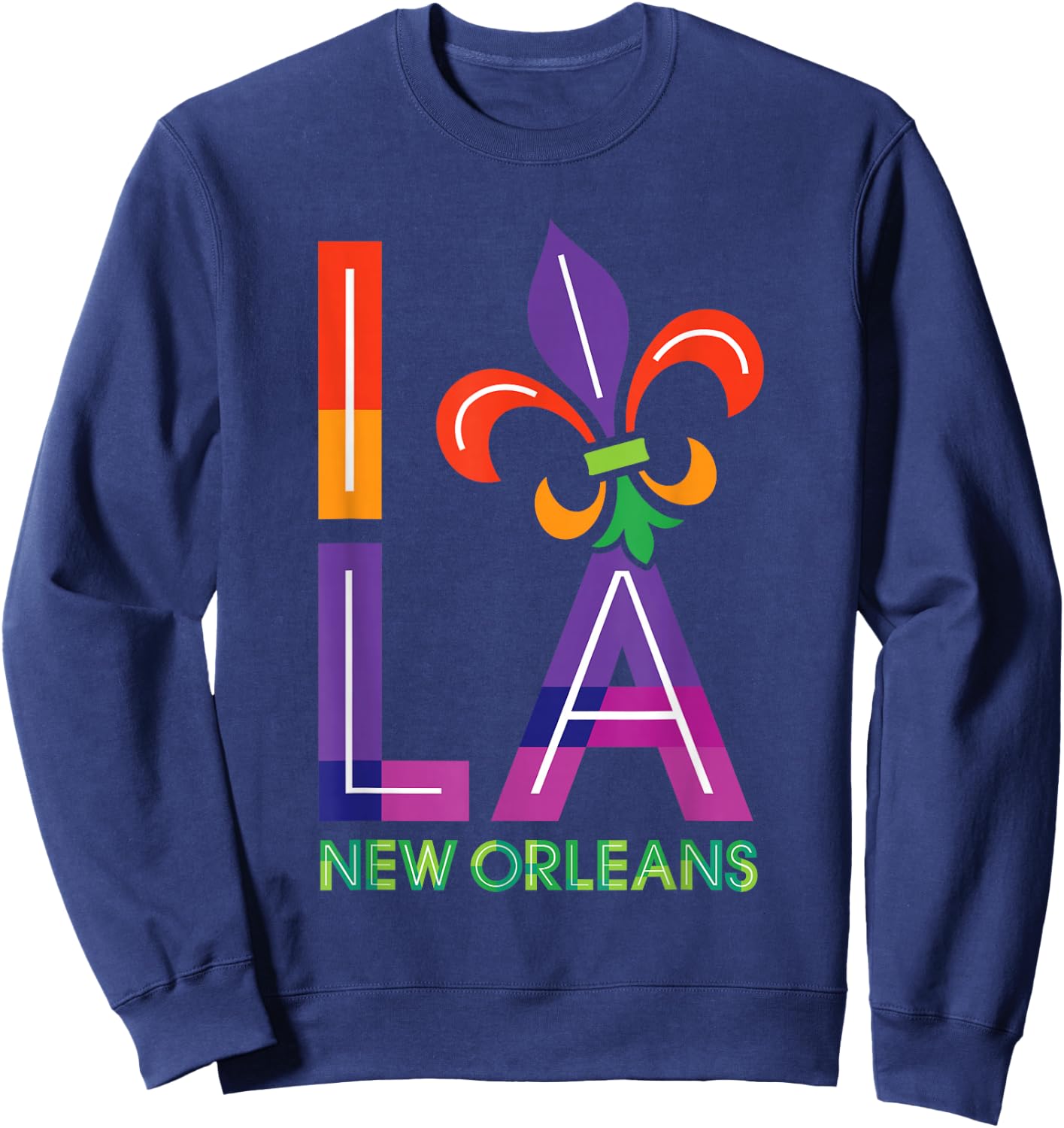 New Orleans Louisiana Love Vintage Retro Souvenir Gift Sweatshirt - Sweatshirt | Navy