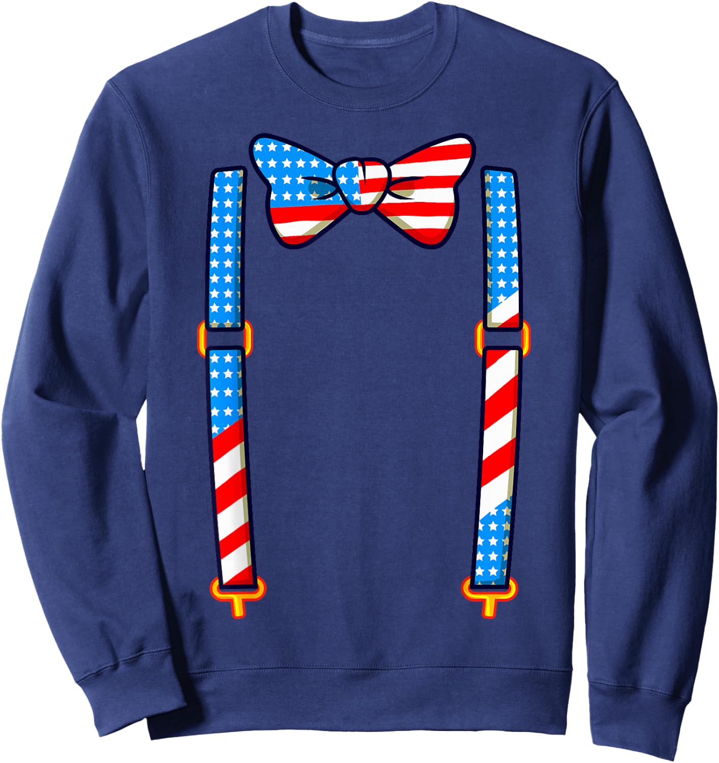 American Tuxedo Costume Funny 4th of July USA Men Women Kids Sweatshirt - Sweatshirt | Navy