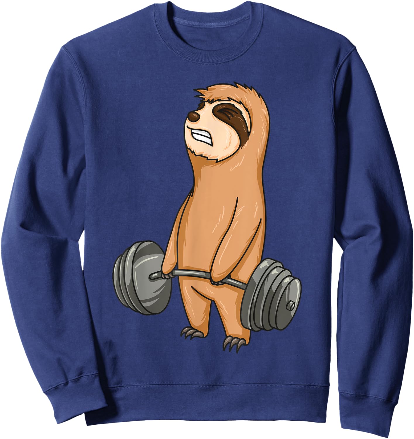 Baby Sloth Weight Lifting Fitness Motivation Workout Sweatshirt - Sweatshirt | Navy