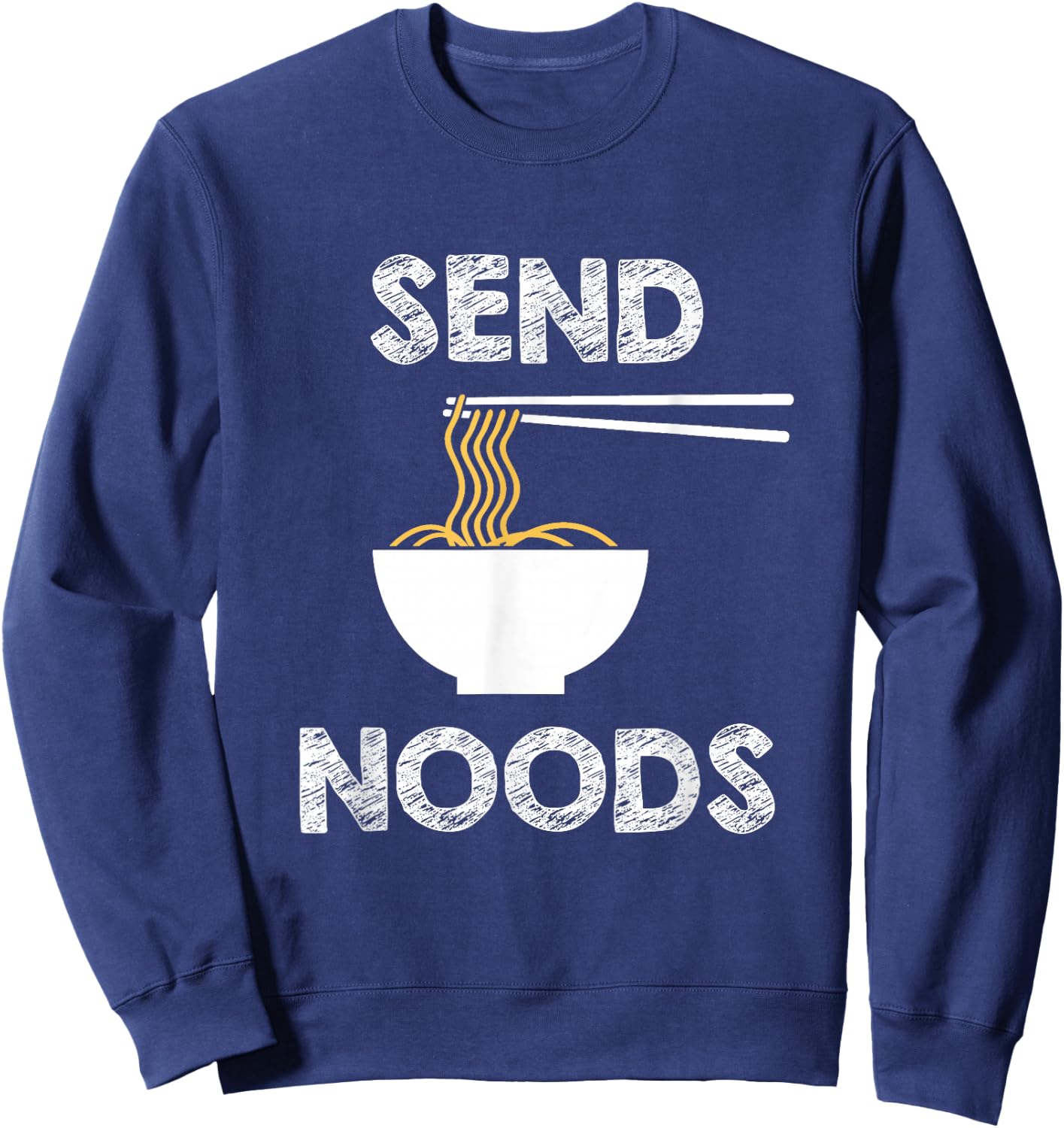 Send Noods Funny Noodle Pasta Sweatshirt - Sweatshirt | Navy