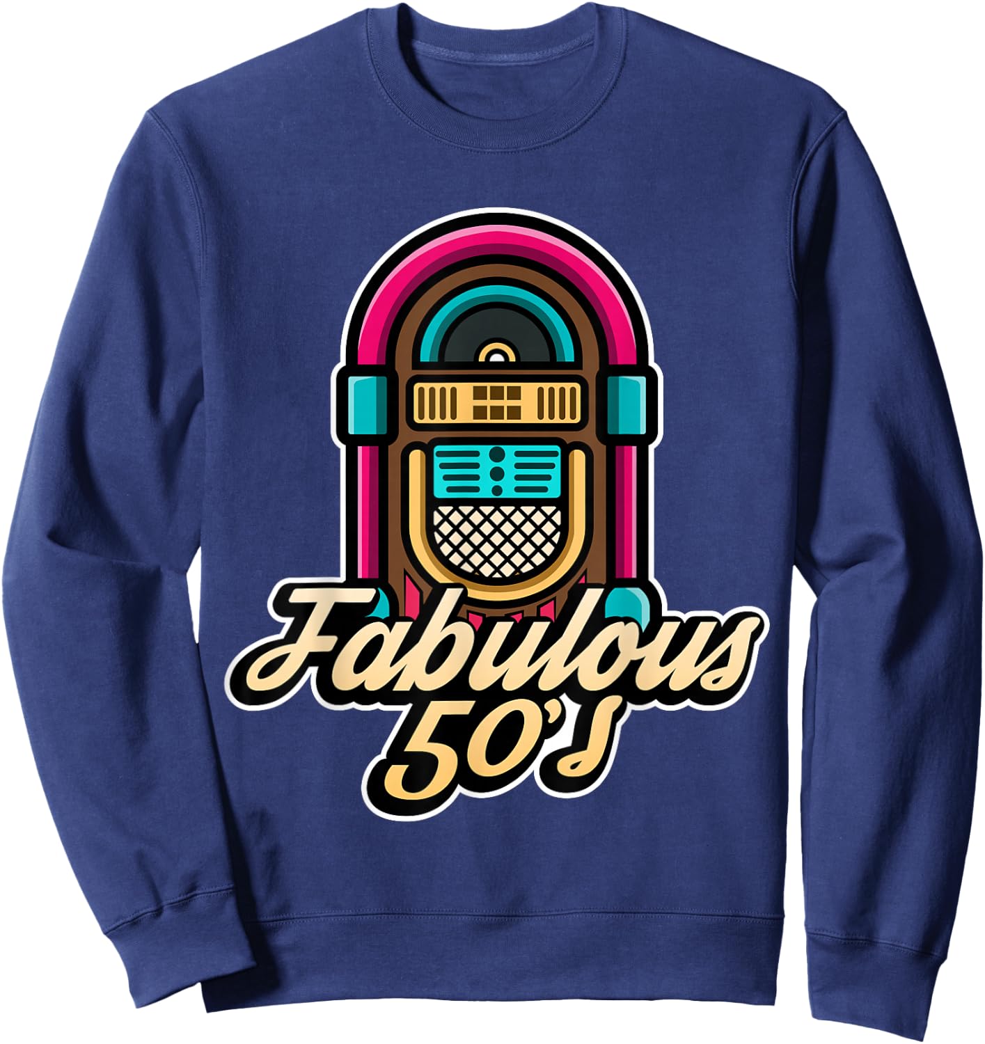 Sock Hop Costume Fabulous 50s Jukebox for Greaser Babe Sweatshirt - Sweatshirt | Navy