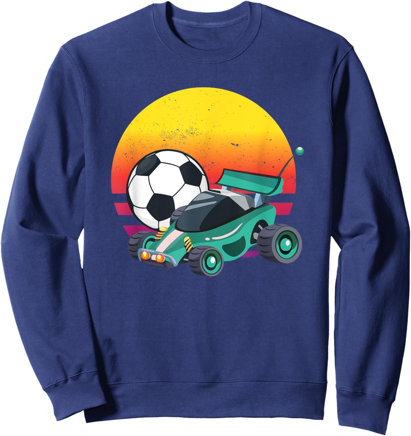 Retro Vintage Rocket RC Soccer Car League Sweatshirt - Sweatshirt | Navy