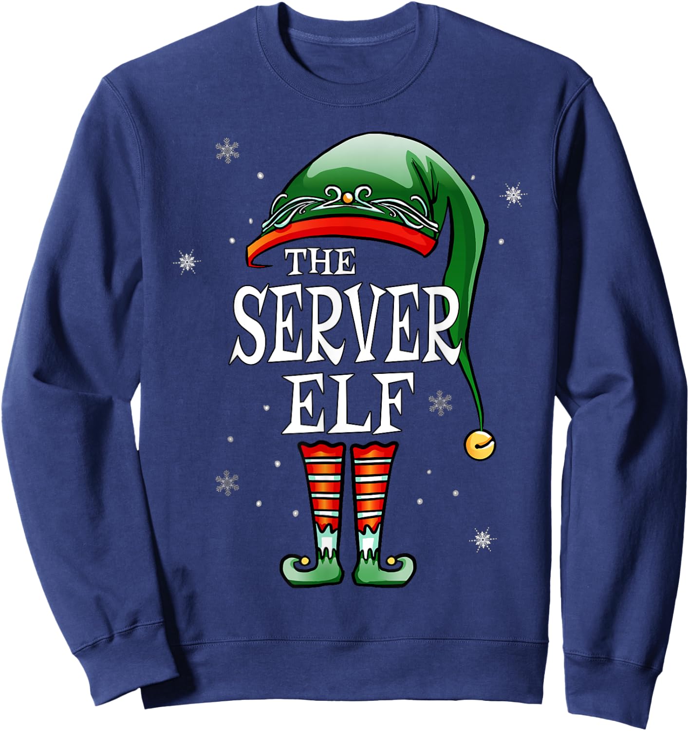 Matching Family Funny The Server Elf Christmas Sweatshirt - Sweatshirt | Navy