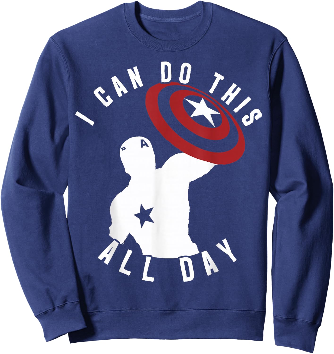 Marvel Captain America I Can Do This All Day Silhouette Small Sweatshirt - Sweatshirt | Navy