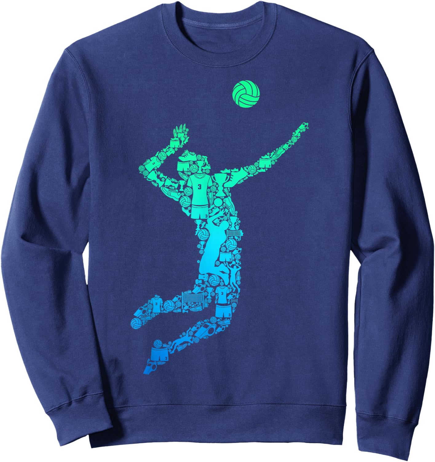 Volleyball Player Boys Men Youth Sweatshirt - Sweatshirt | Navy