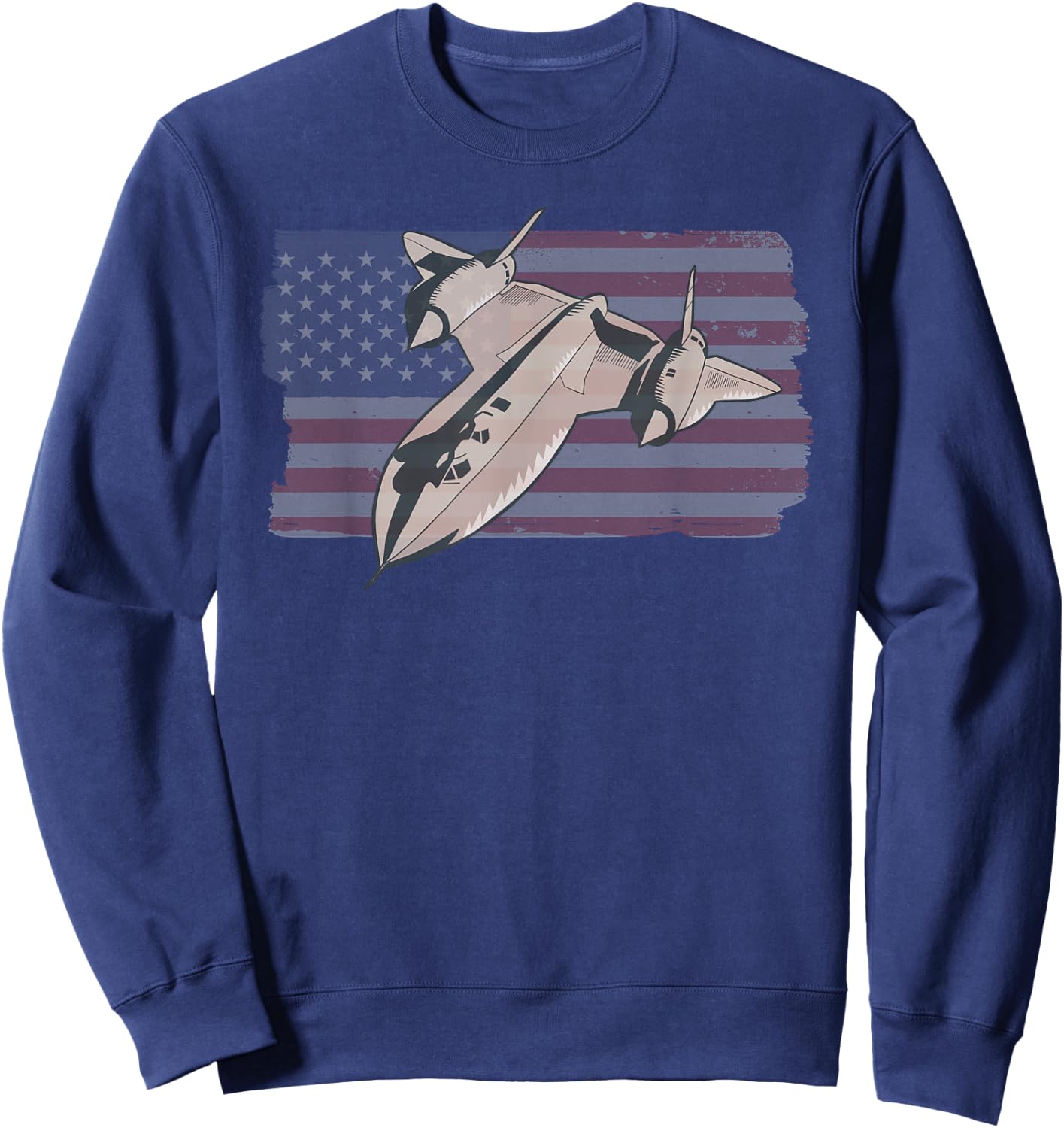 Military Aircraft SR-71 Blackbird USAF Pilot US Flag Sweatshirt - Sweatshirt | Navy