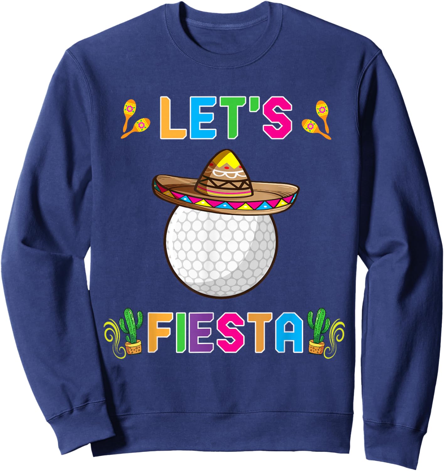 Cinco de Mayo Funny Golf Ball Let's Fiesta May 5th Kids Sweatshirt - Sweatshirt | Navy