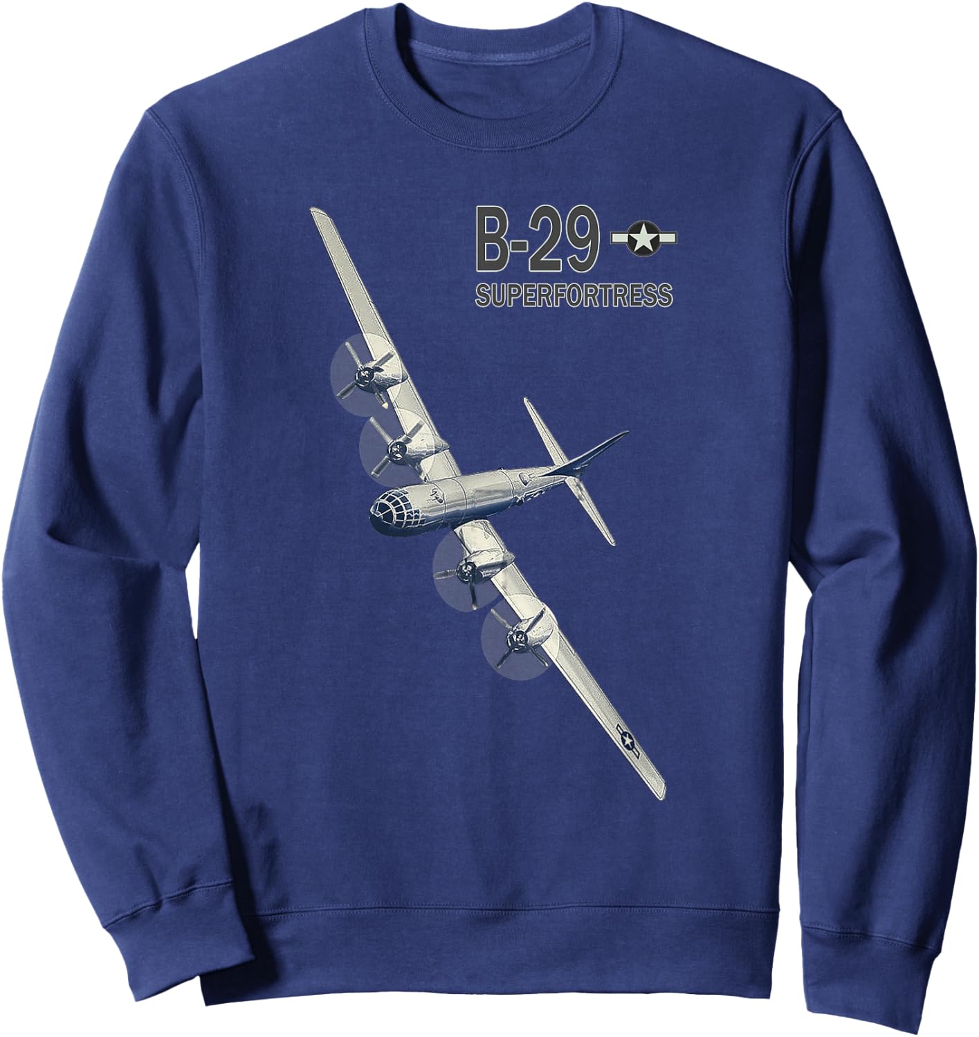 B29 Superfortress WW2 Bomber Airplane Sweatshirt - Sweatshirt | Navy
