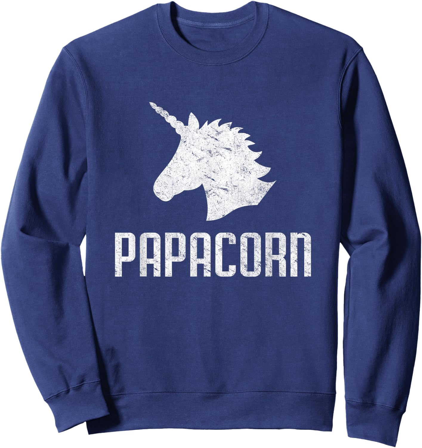 Papa Corn Unicorn Dad Funny Matching Birthday Party Sweatshirt - Sweatshirt | Navy