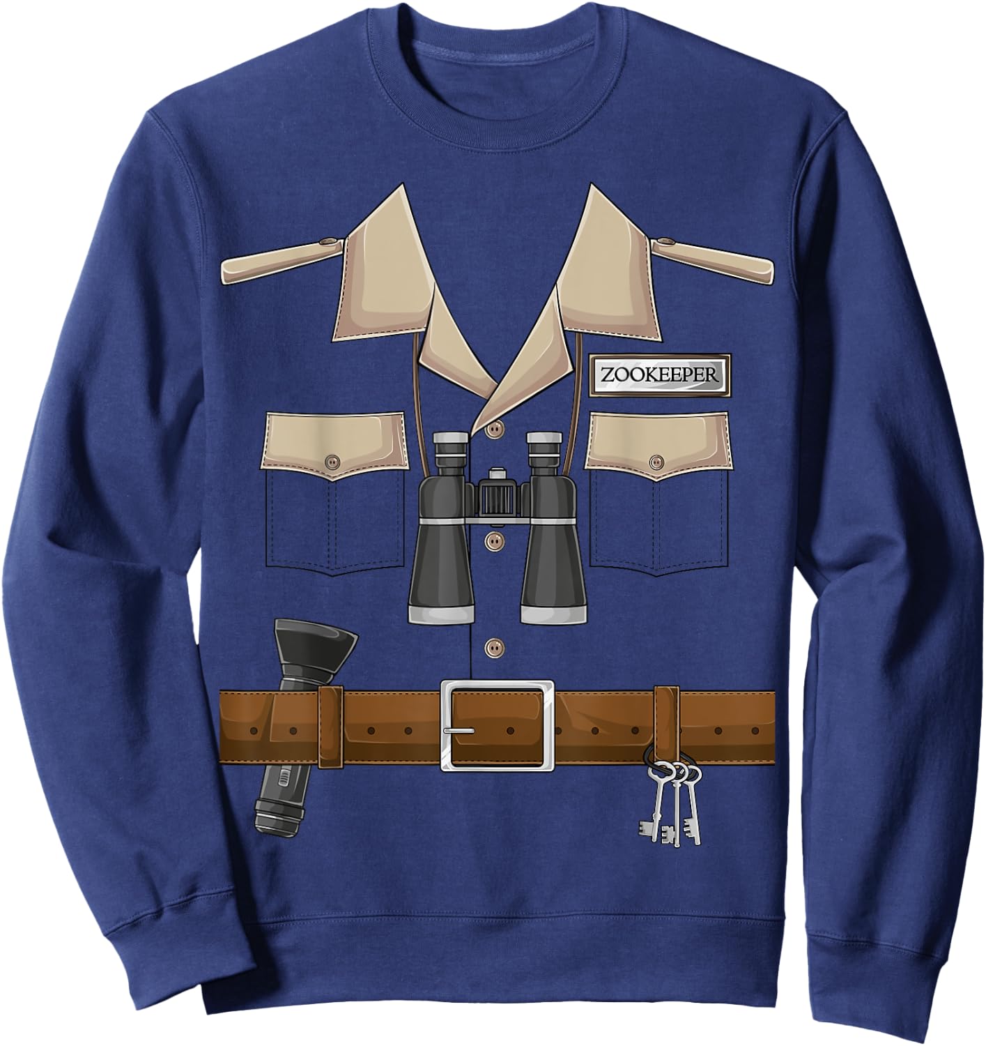 Zookeeper Halloween Costume DIY Safari Zoo Keeper Explorer Sweatshirt - Sweatshirt | Navy