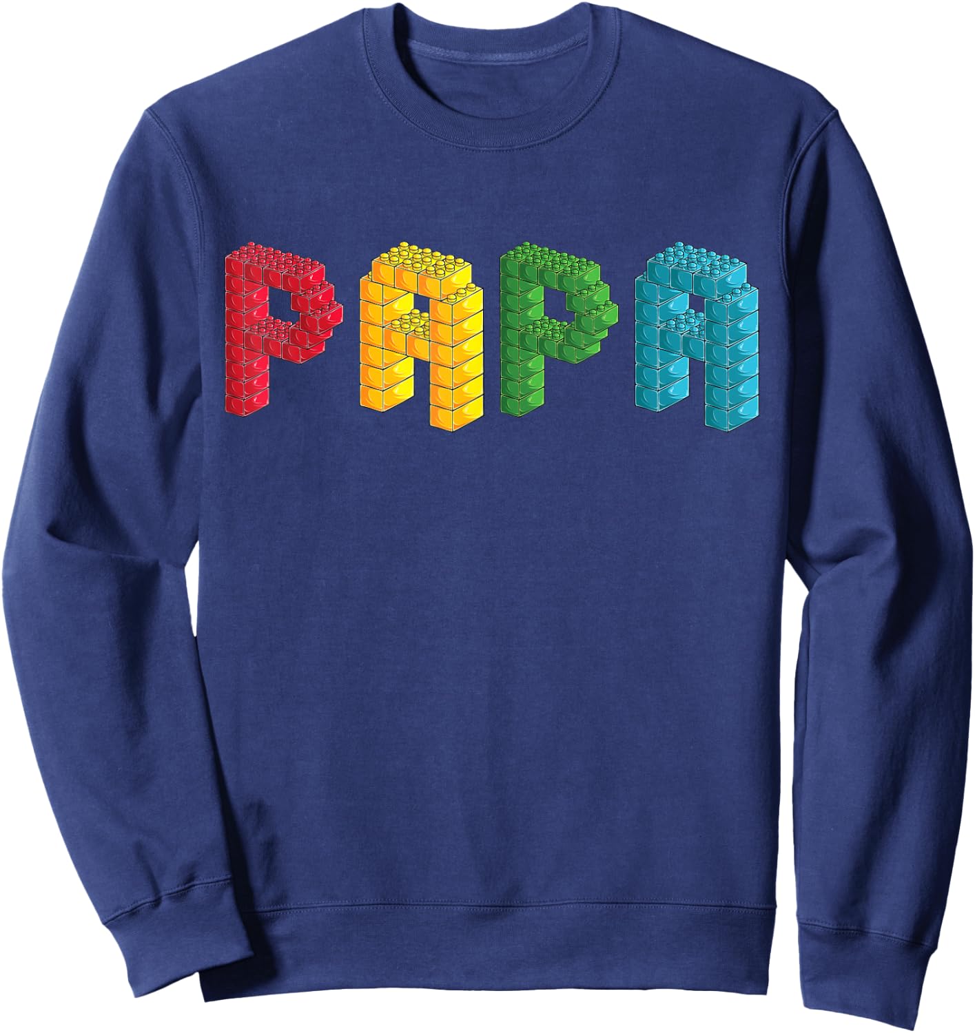 Papa Master Builder Building Bricks Blocks Family Set Sweatshirt - Sweatshirt | Navy